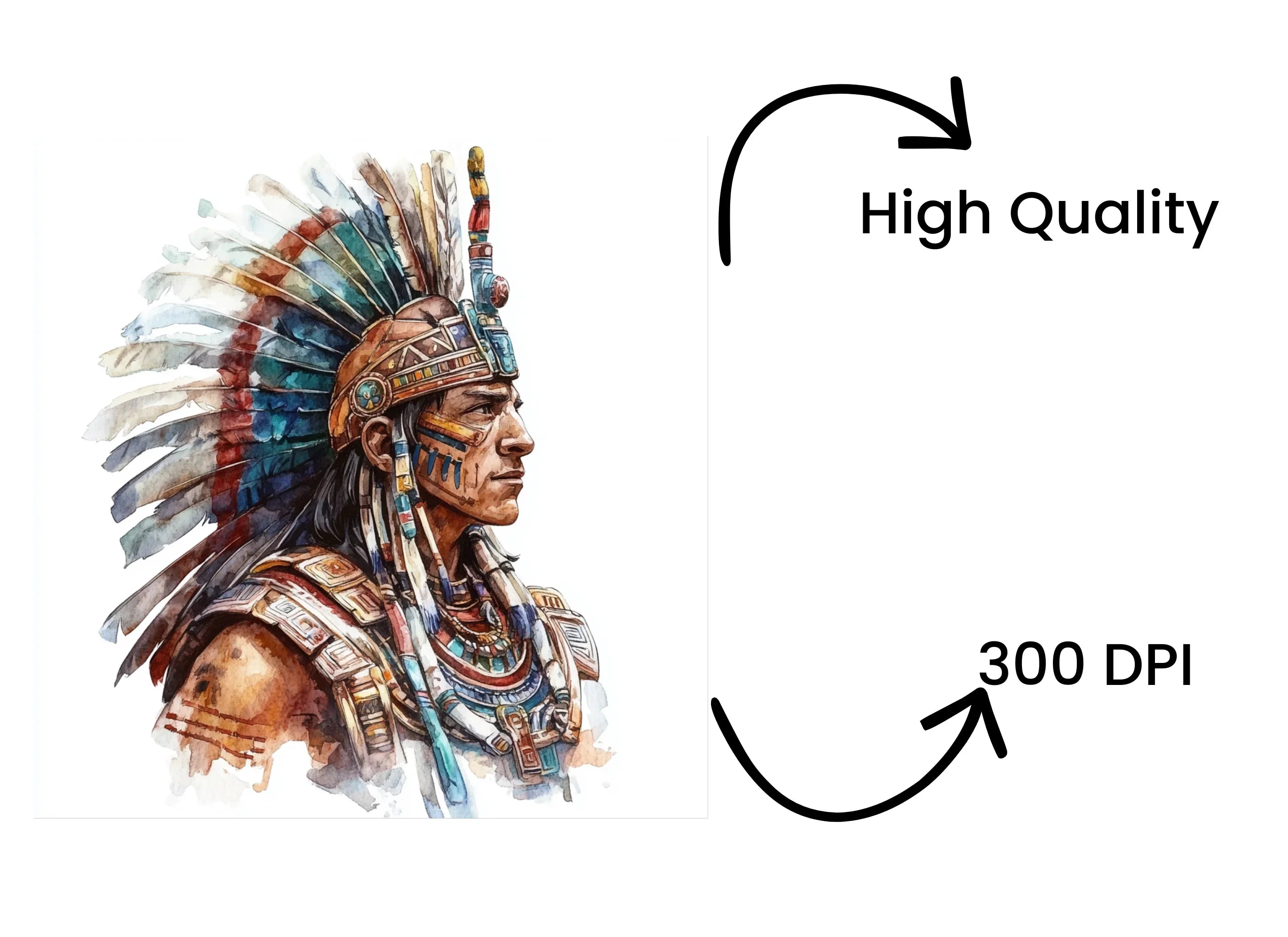 Native American Feather Headdress Clipart Bundle