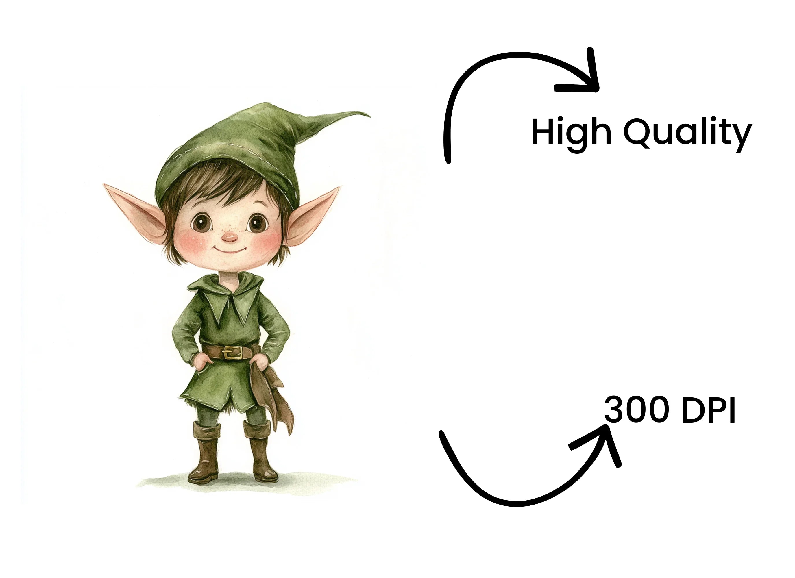 Cute Elf Boy Clipart Bundle