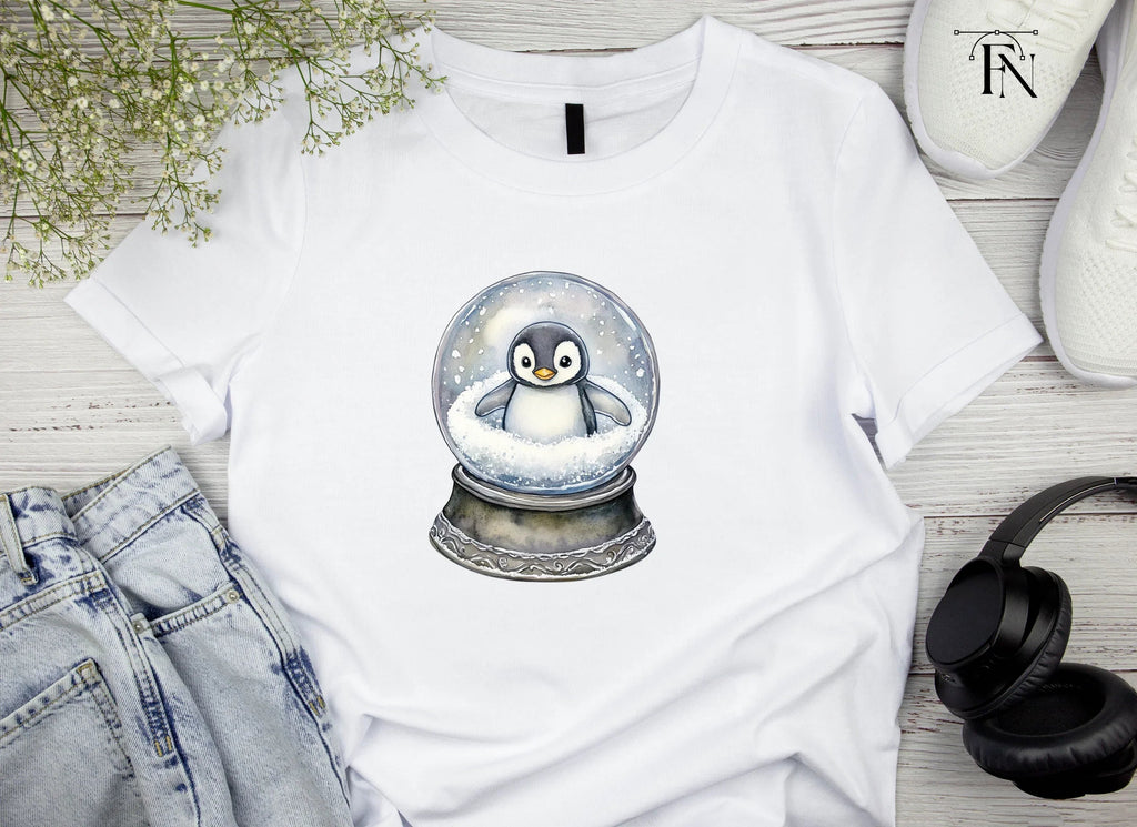 Cute Penguin Snow Globe Clipart Bundle