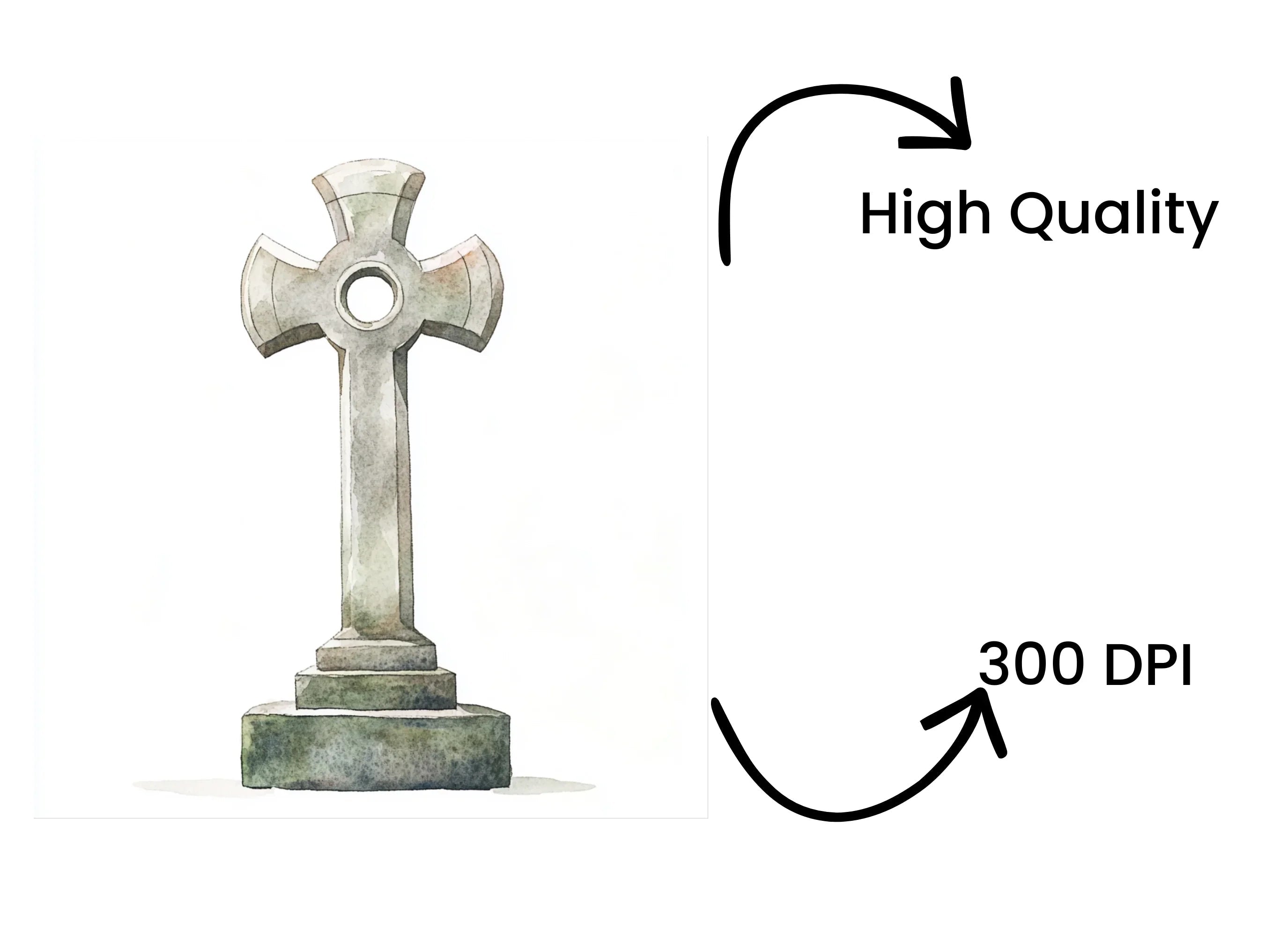 Celtic Cross Gravestone Clipart Bundle