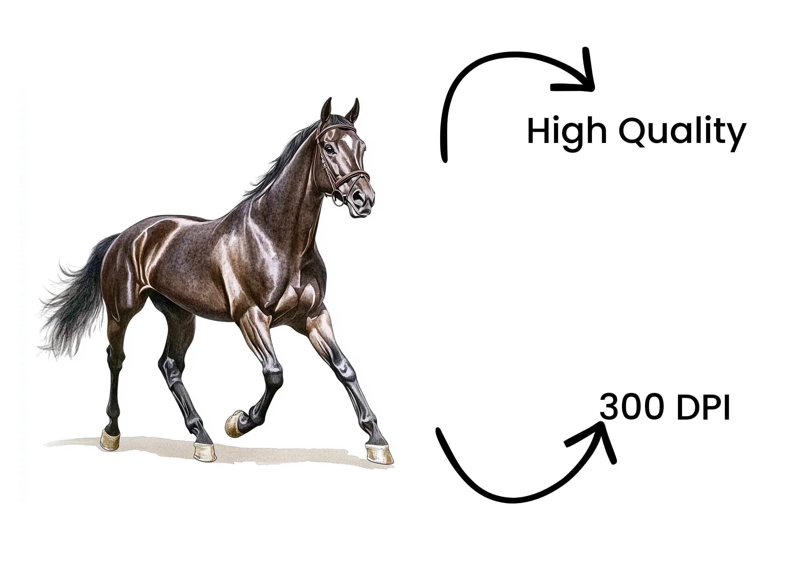 Majestic Brown Horse Clipart Bundle