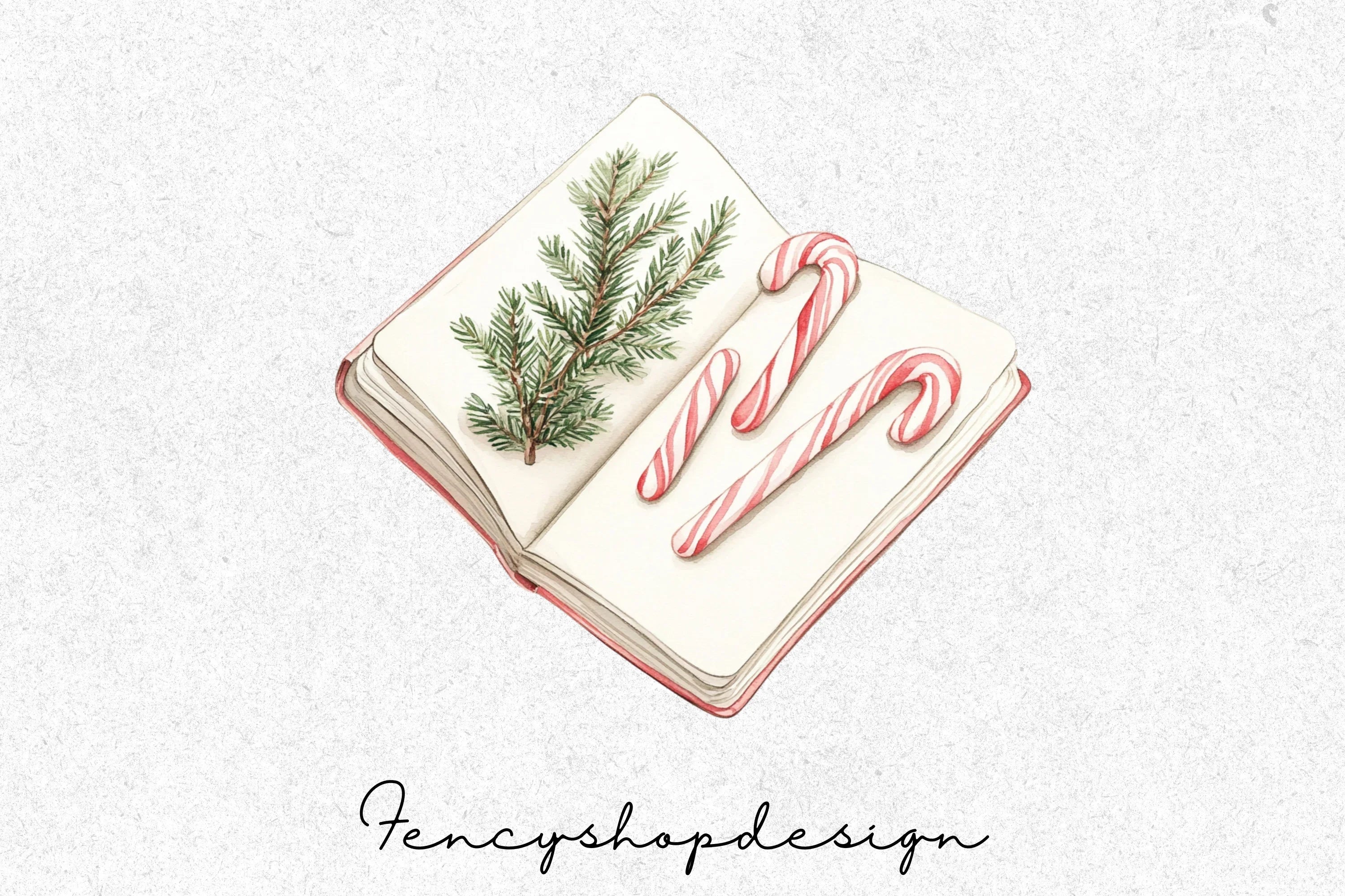 Christmas Candy Cane Book Clipart Bundle