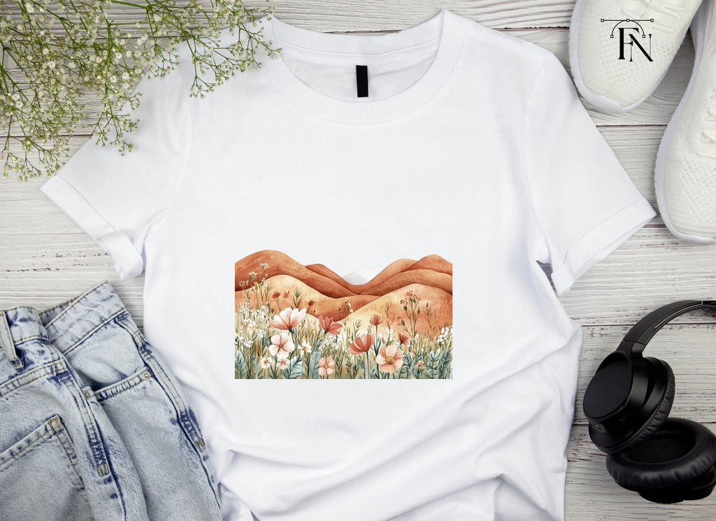 Boho Wildflower Landscape Clipart Bundle