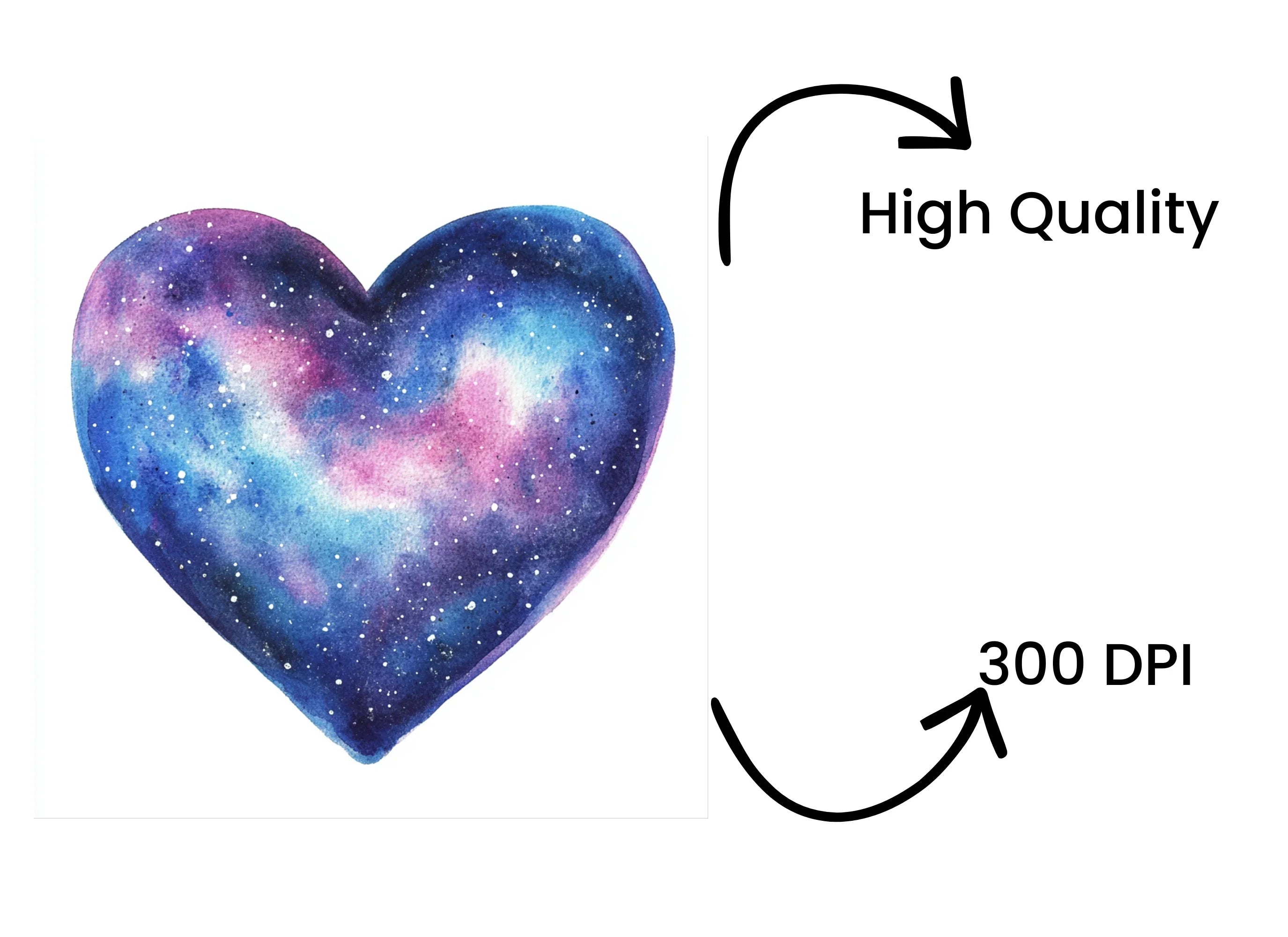 Galaxy Hearts Clipart Bundle