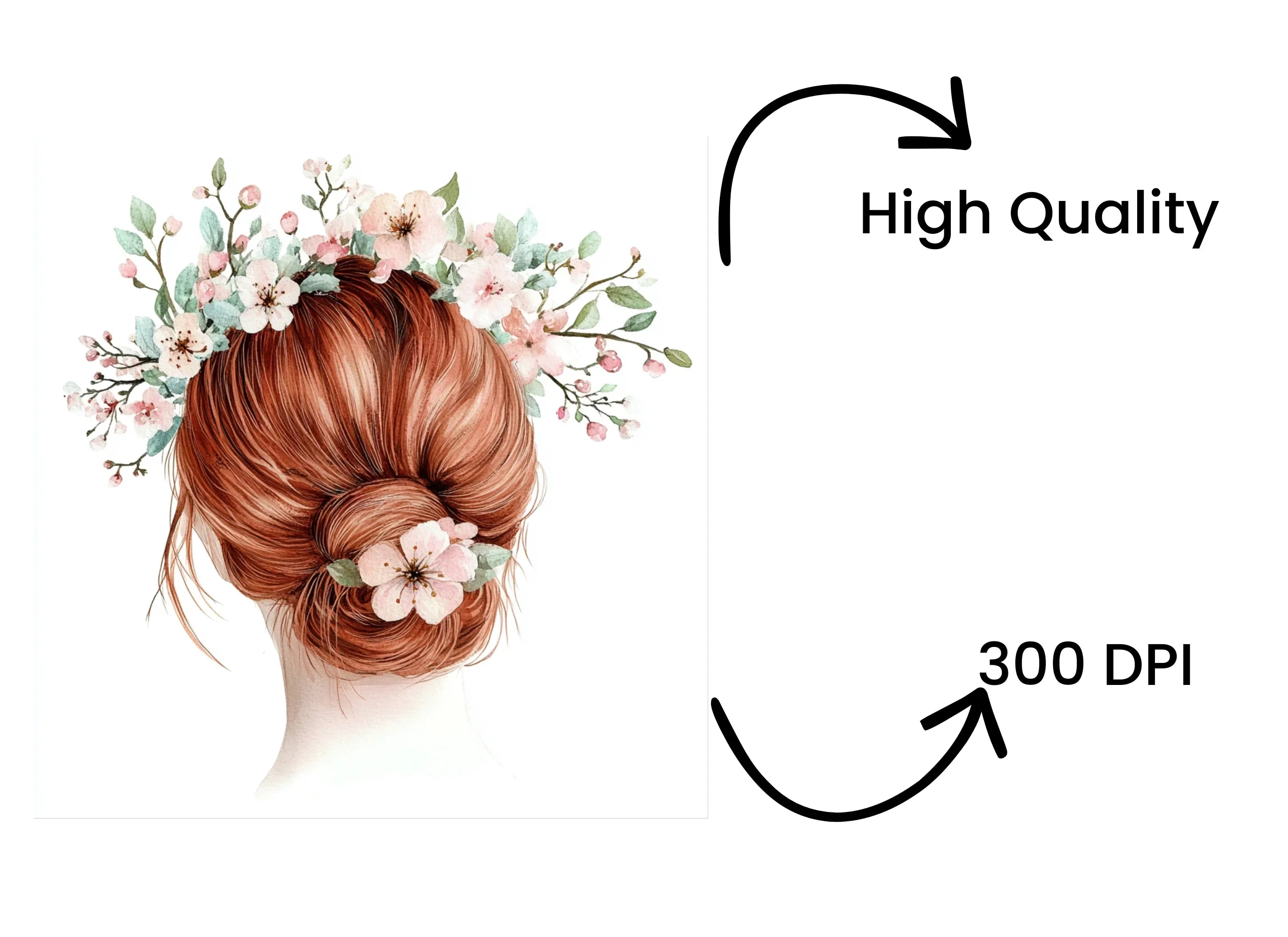 Flower Crown Woman Clipart Bundle