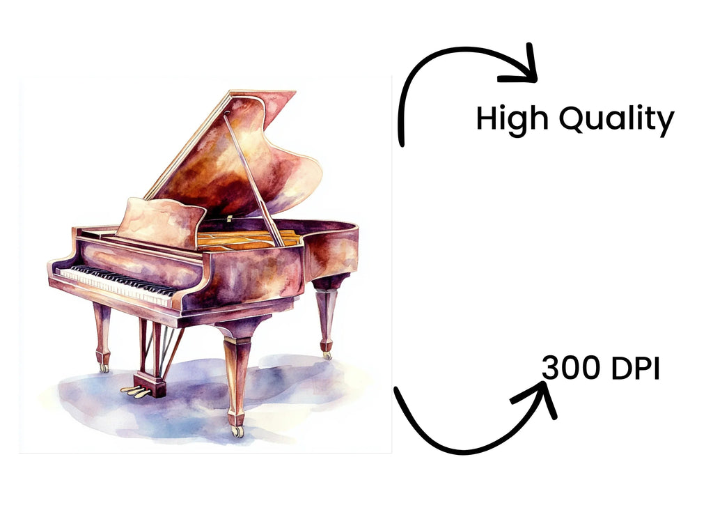 Vintage Grand Piano Clipart Bundle