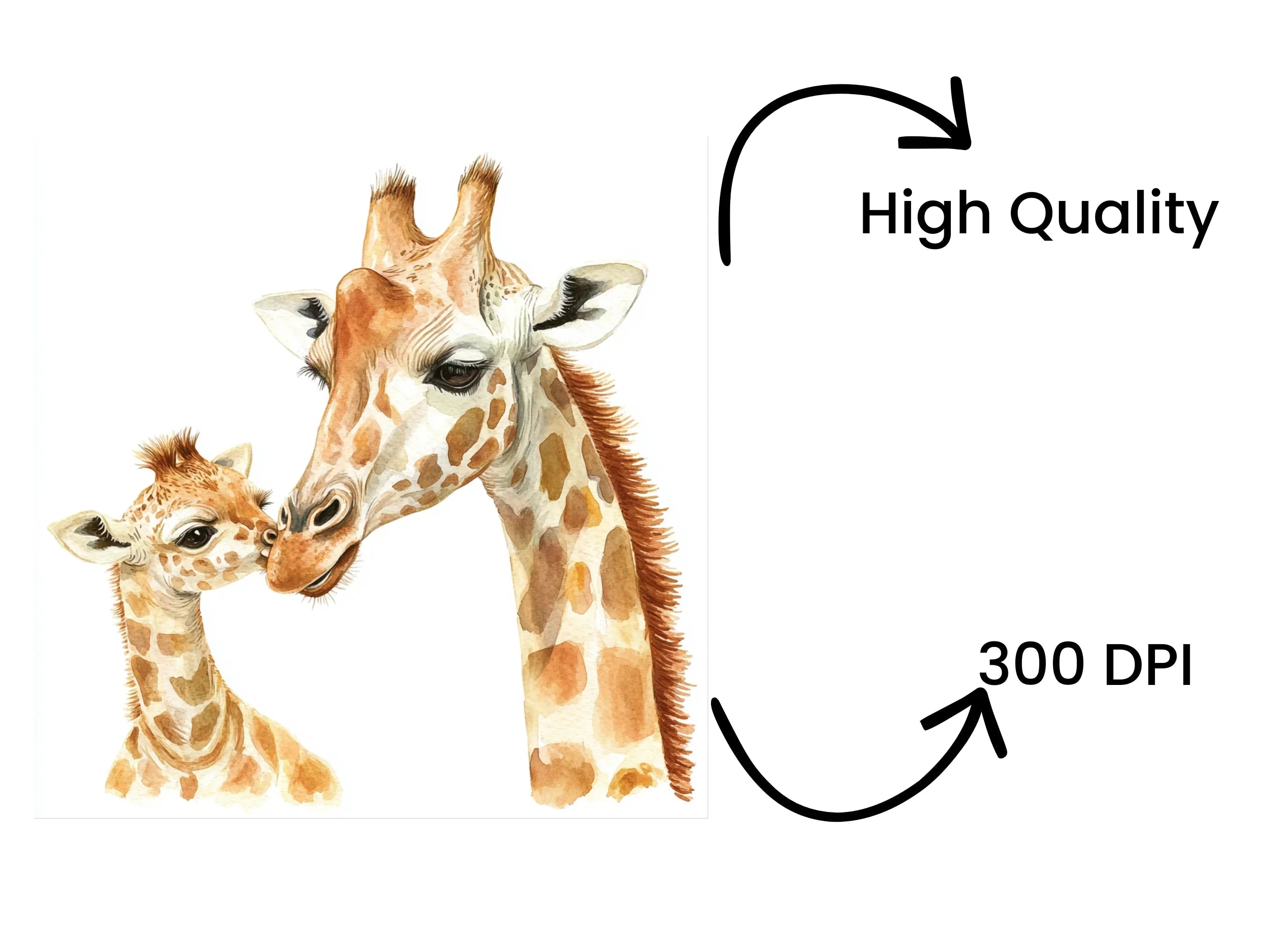 Adorable Giraffe Family Clipart Bundle