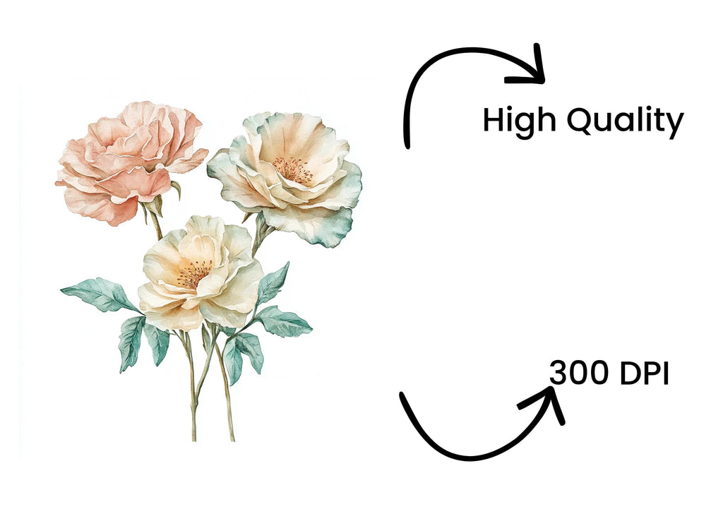 Pastel Flower Bouquets Clipart Bundle