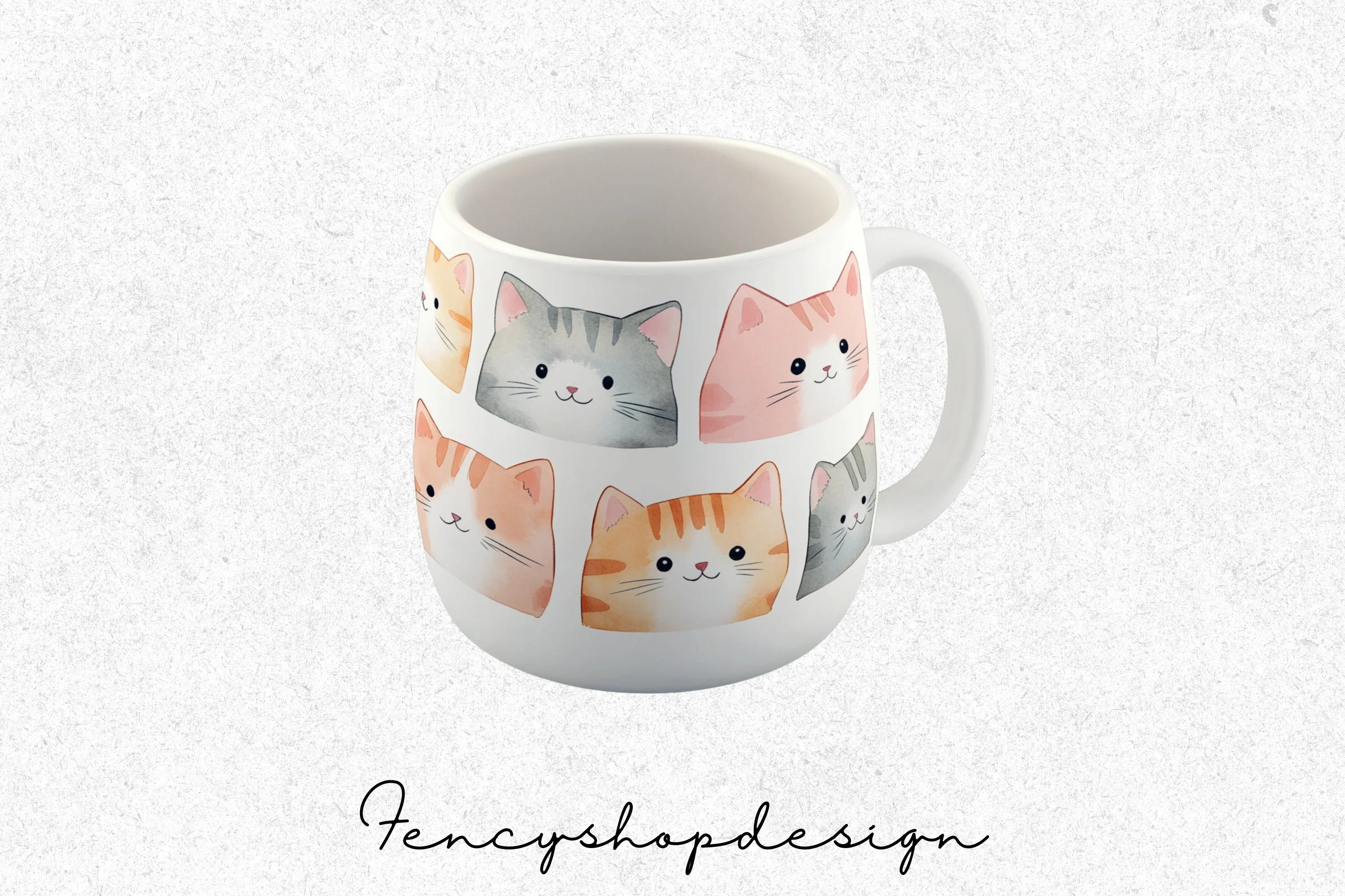Cute Cats in Mugs Clipart Bundle