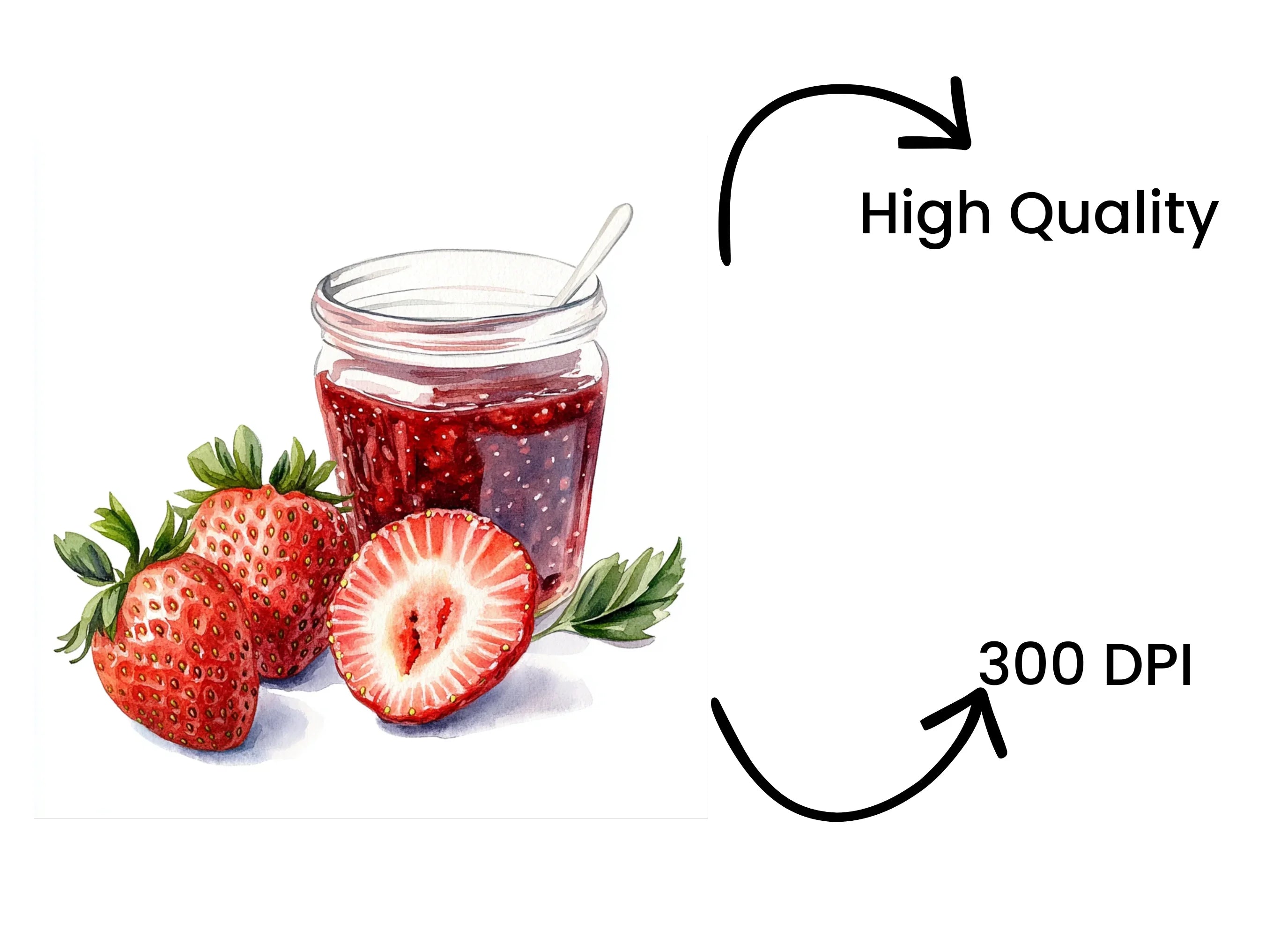 Fresh Strawberry Jam Clipart Bundle