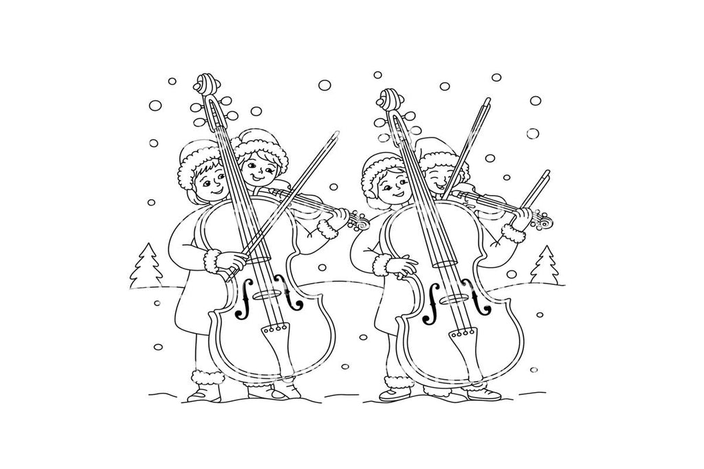 Winter Wonderland Violinists Coloring Books