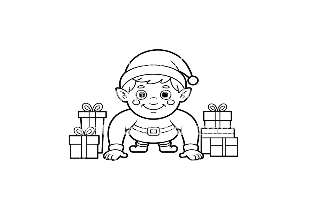 Christmas Elf Baby Coloring Books