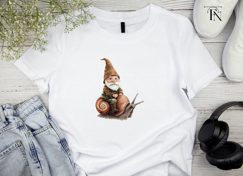 Cute Gnomes Riding Snails Clipart Bundle