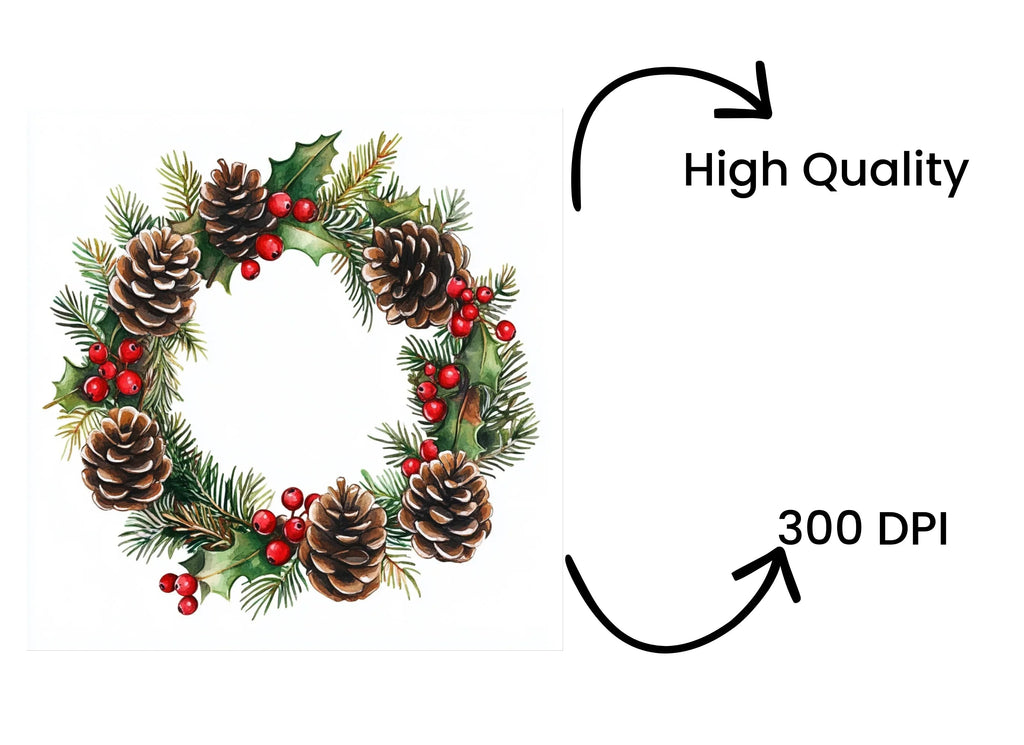 Christmas Wreaths Clipart Bundle