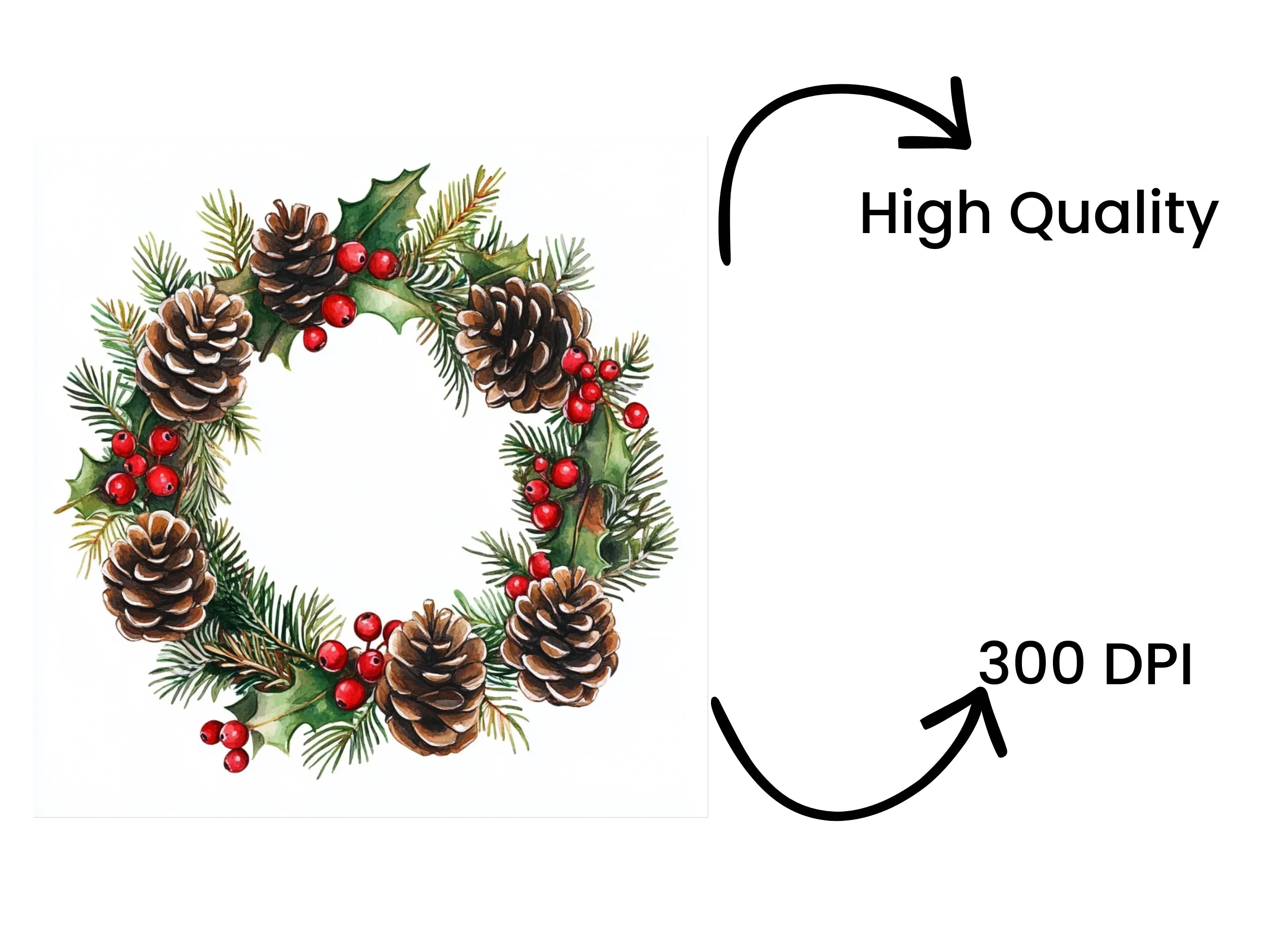 Christmas Wreaths Clipart Bundle