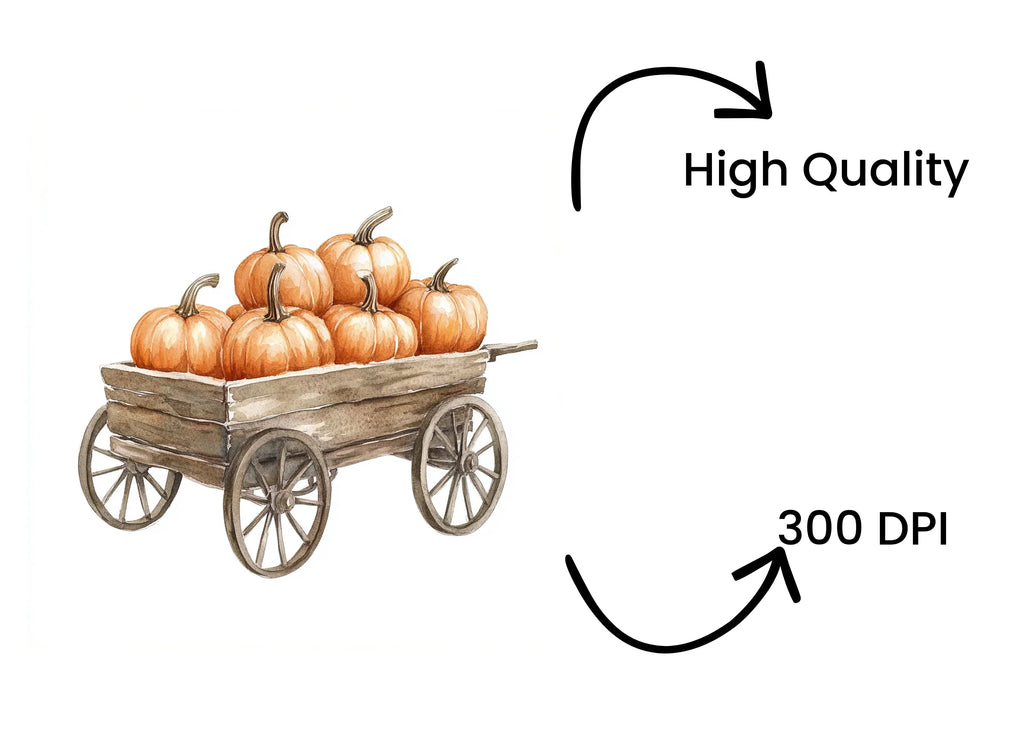Pumpkin Cart Clipart Bundle