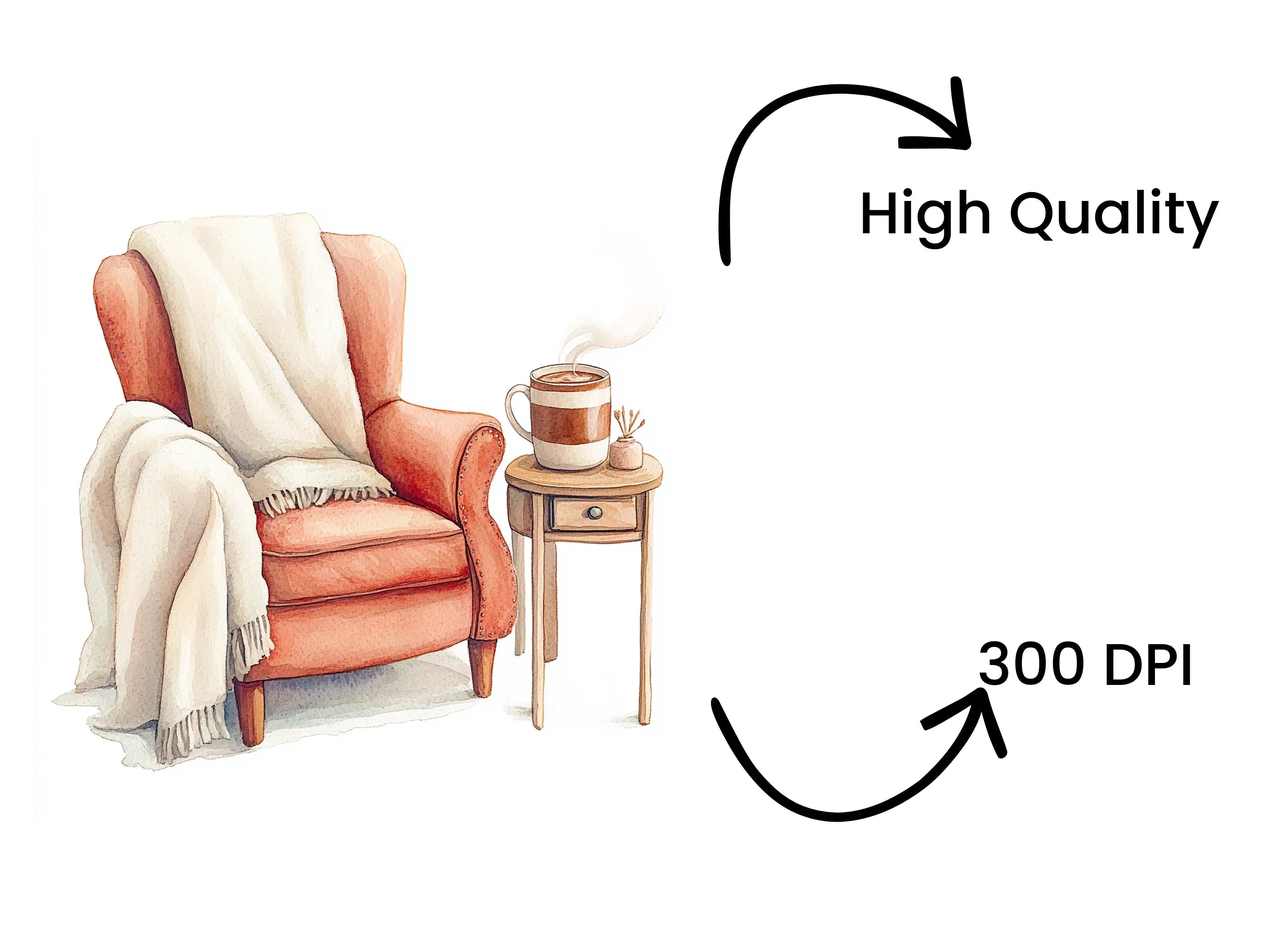 Cozy Armchair and Coffee Clipart Bundle