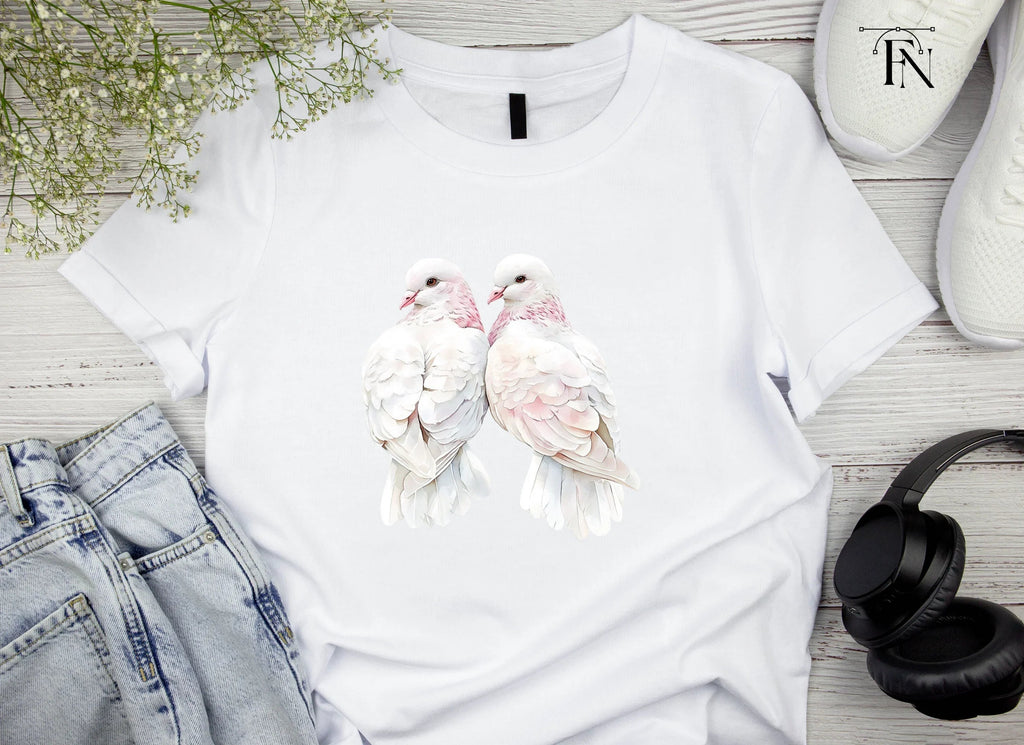 Pair of White Doves Clipart Bundle