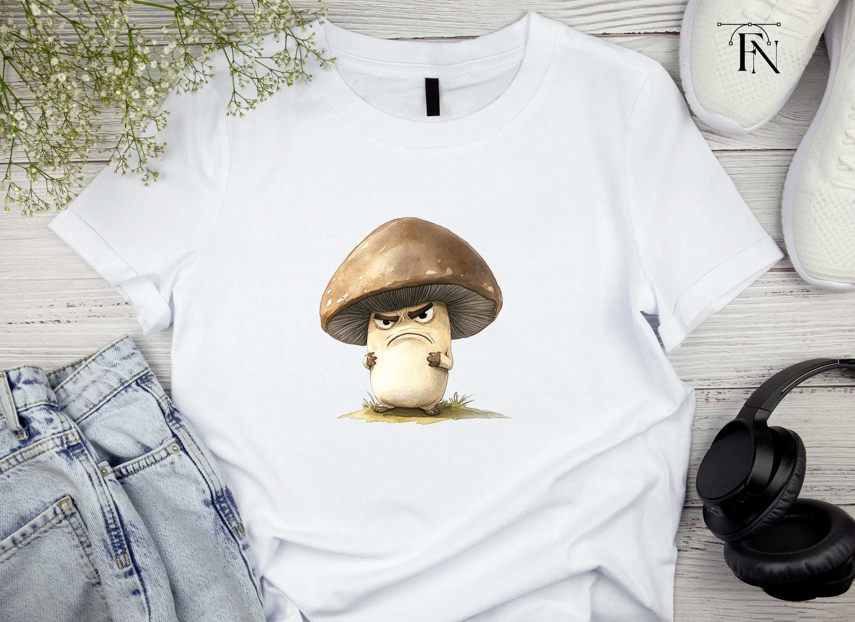 Angry Brown Mushroom Clipart Bundle