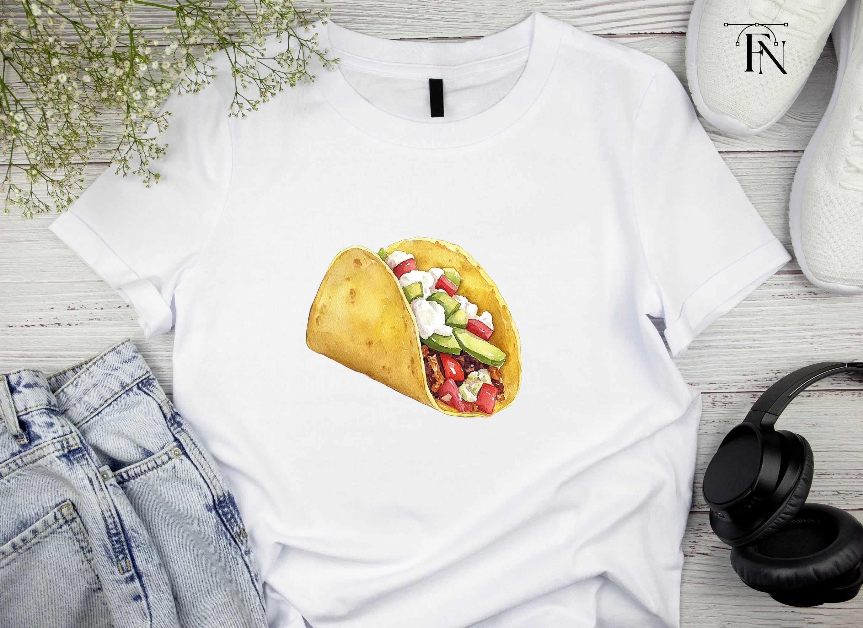 Gourmet Tacos with Avocado Cheese Clipart Bundle