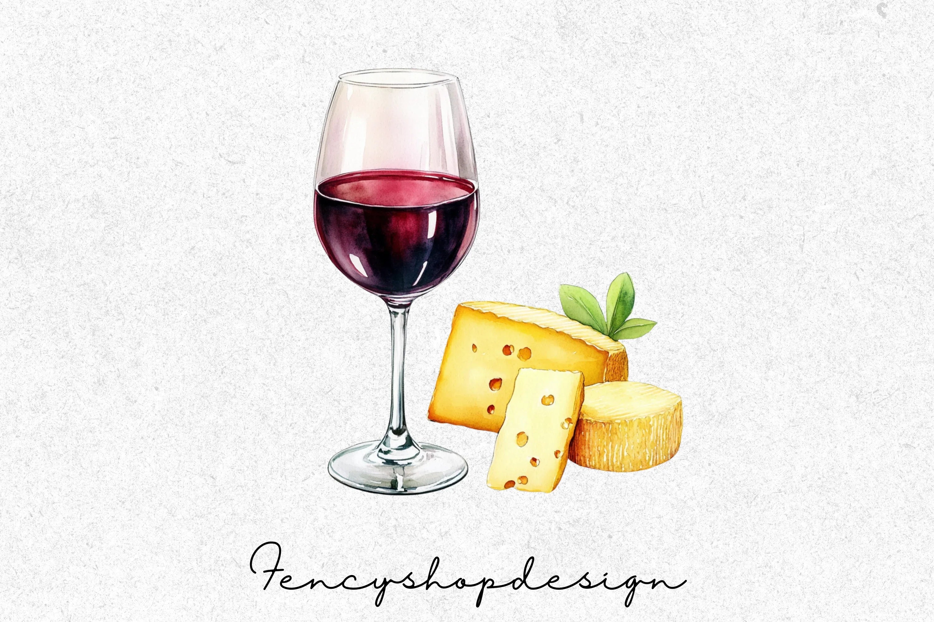 Wine and Cheese Clipart Bundle