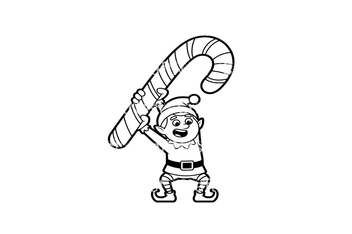 Strong Christmas Elf Coloring Books