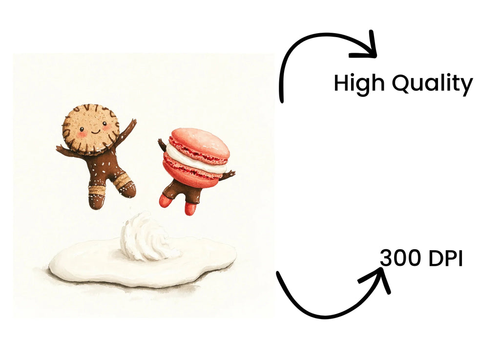 Cute Macaron and Cookie Friends Clipart Bundle