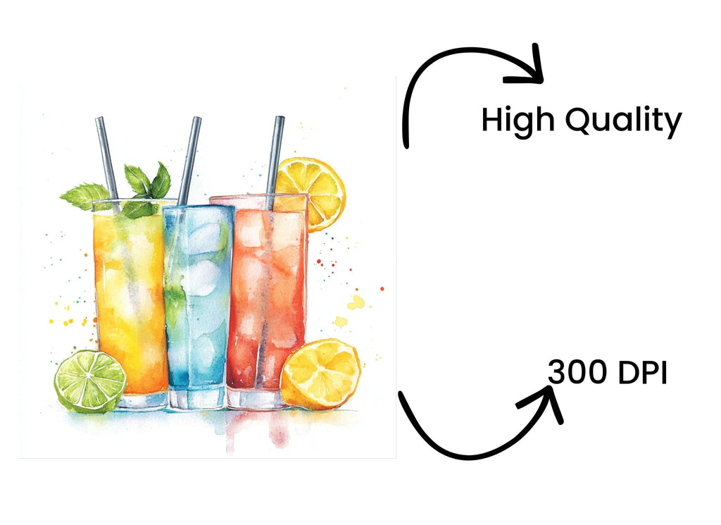 Colorful Iced Drink Clipart Bundle