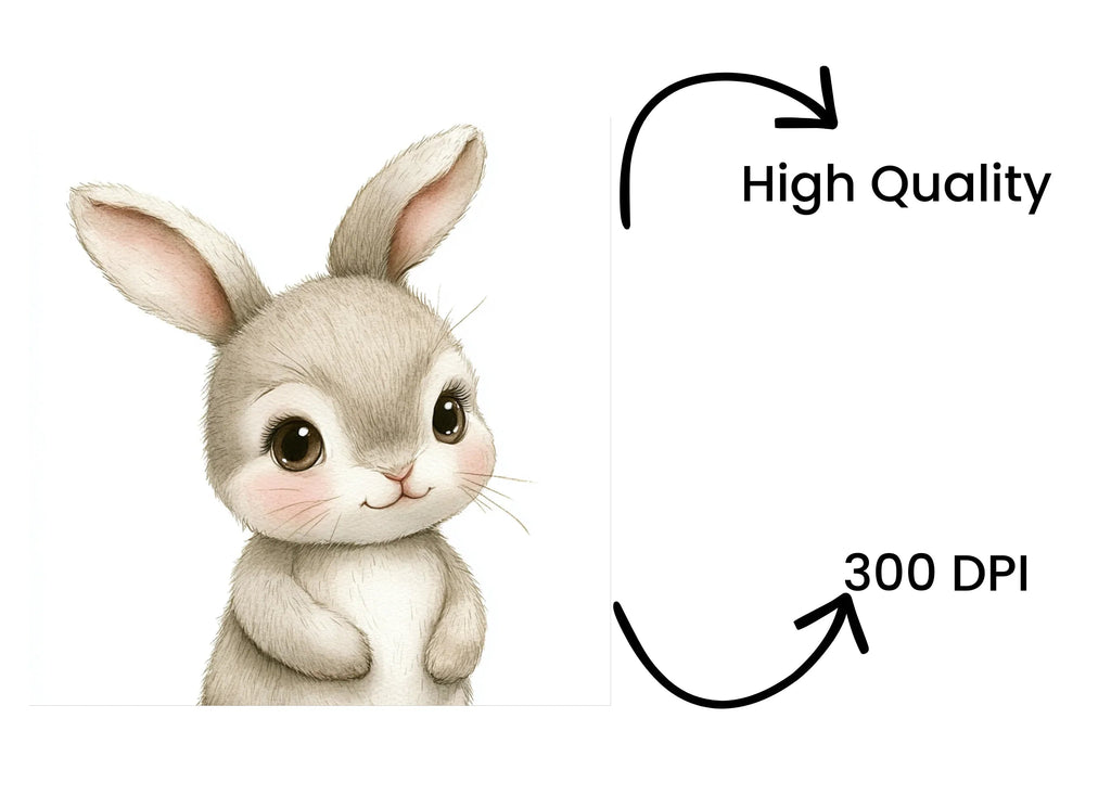 Charming Fluffy Bunny Clipart Bundle