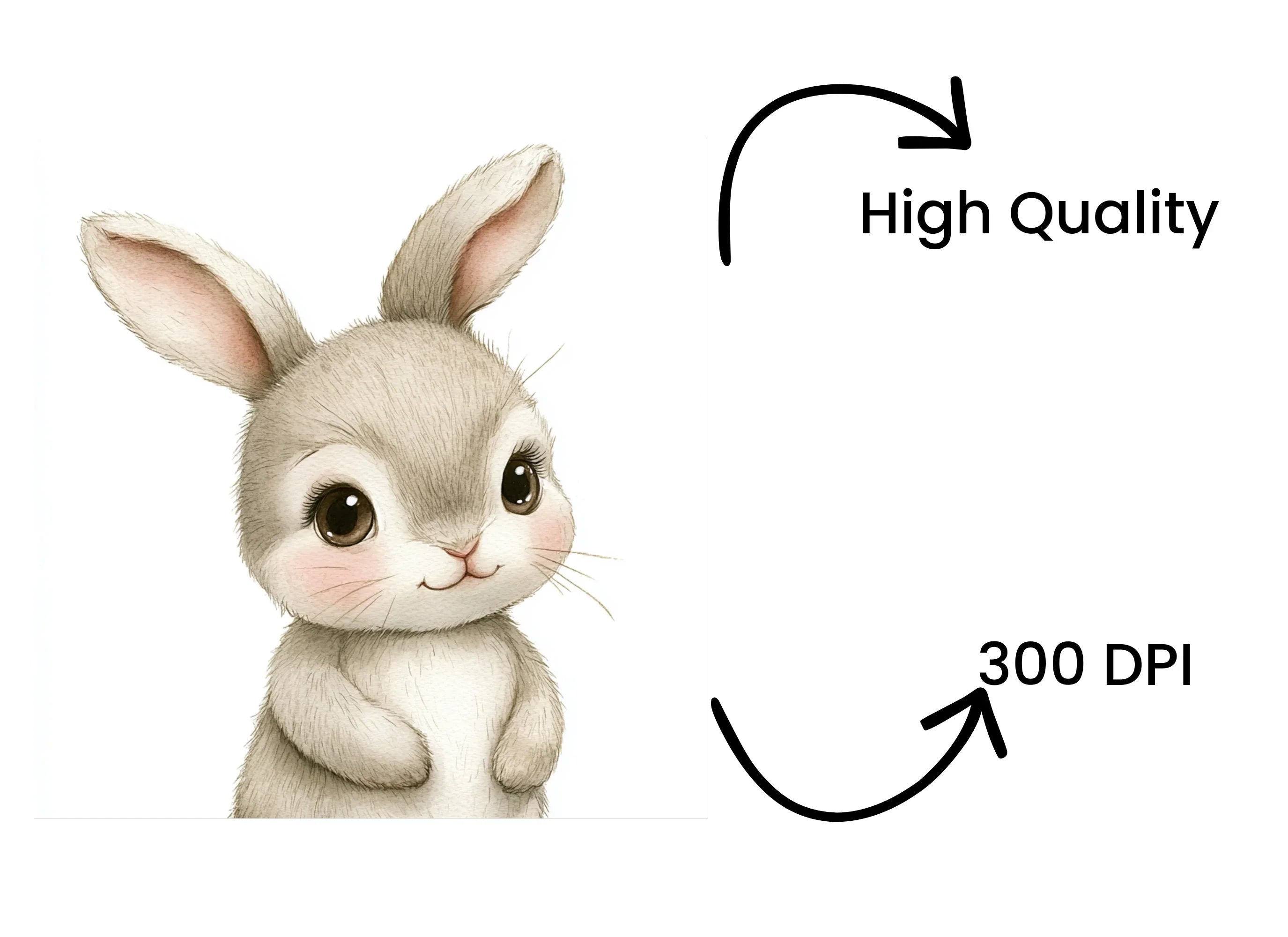 Charming Fluffy Bunny Clipart Bundle