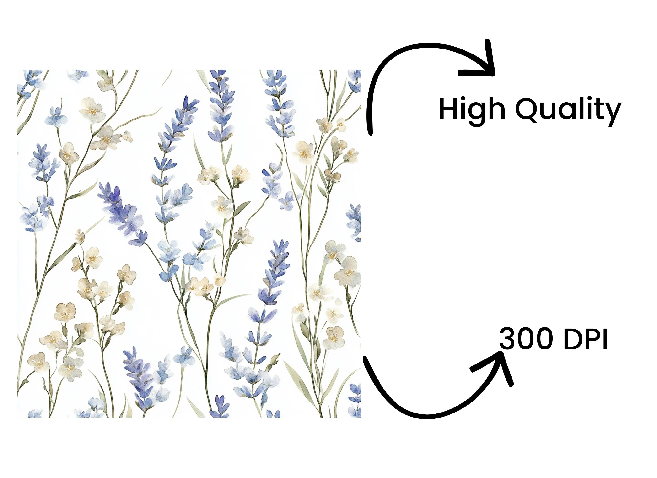 Wildflower Seamless Pattern Clipart Bundle