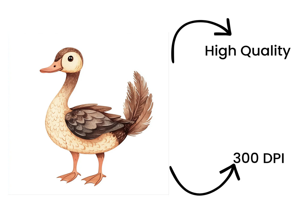 Cute Cartoon Duck Clipart Bundle