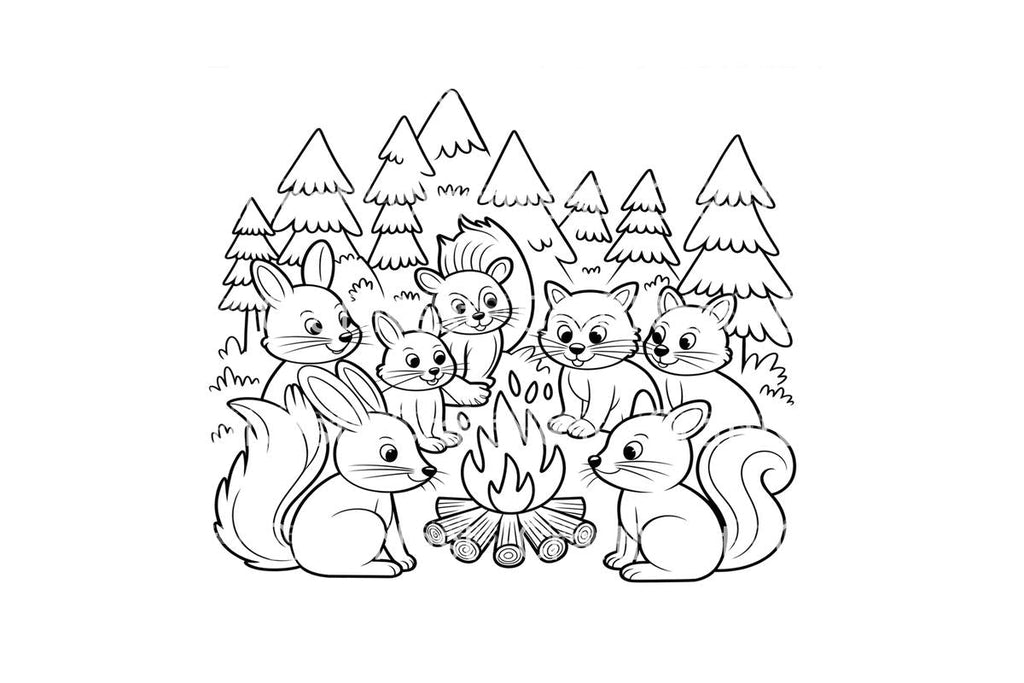 Forest Friends Campfire Coloring Books