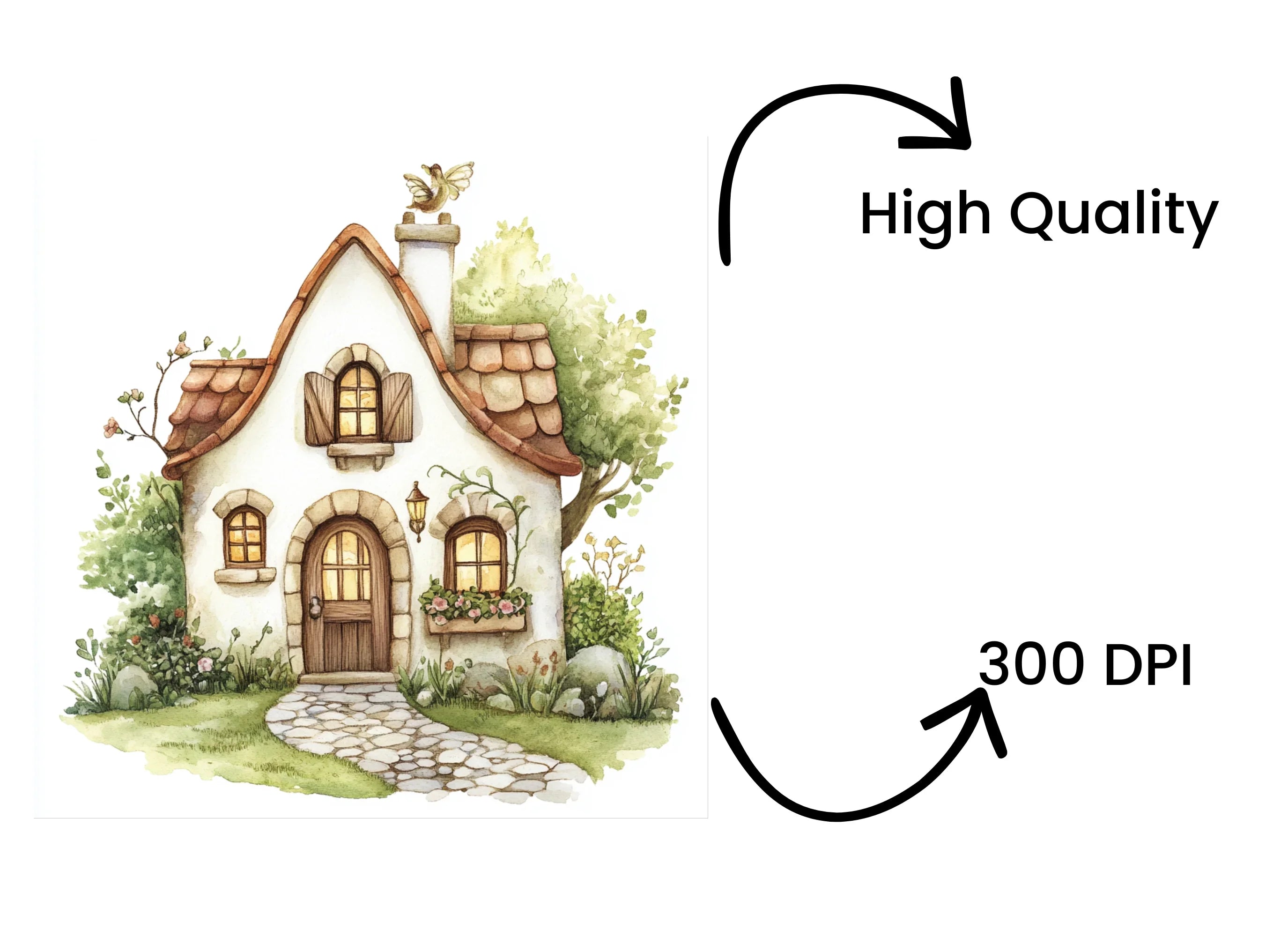 Fantasy Cottages Clipart Bundle