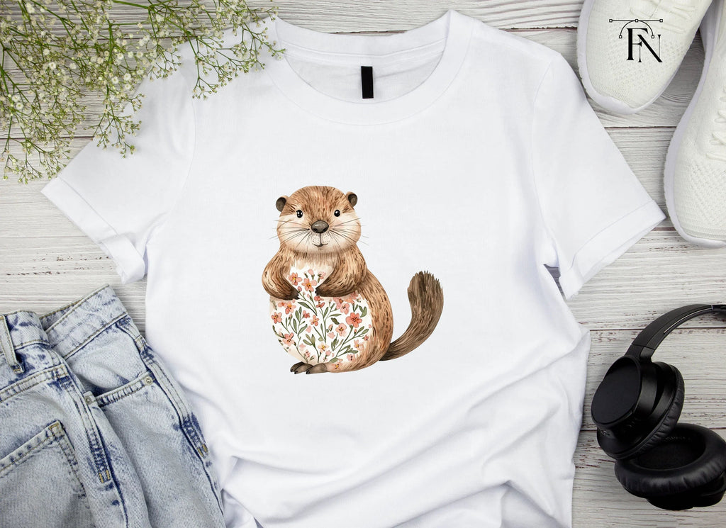 Charming Floral Otter Clipart Bundle