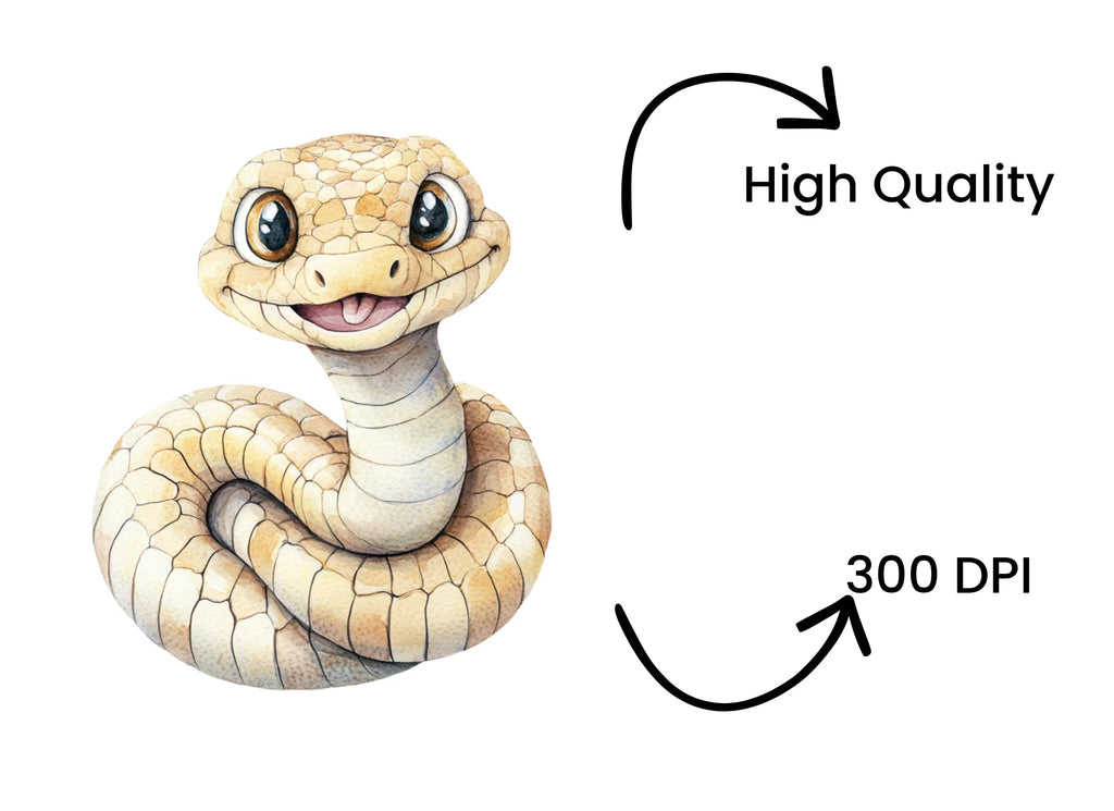Cute Baby Snake Clipart Bundle