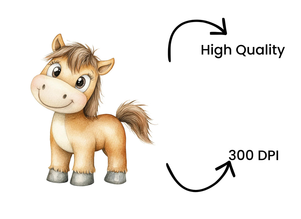 Adorable Cartoon Horse Clipart Bundle