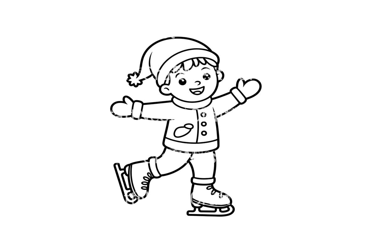 Winter Ice Skating Kids Coloring Books