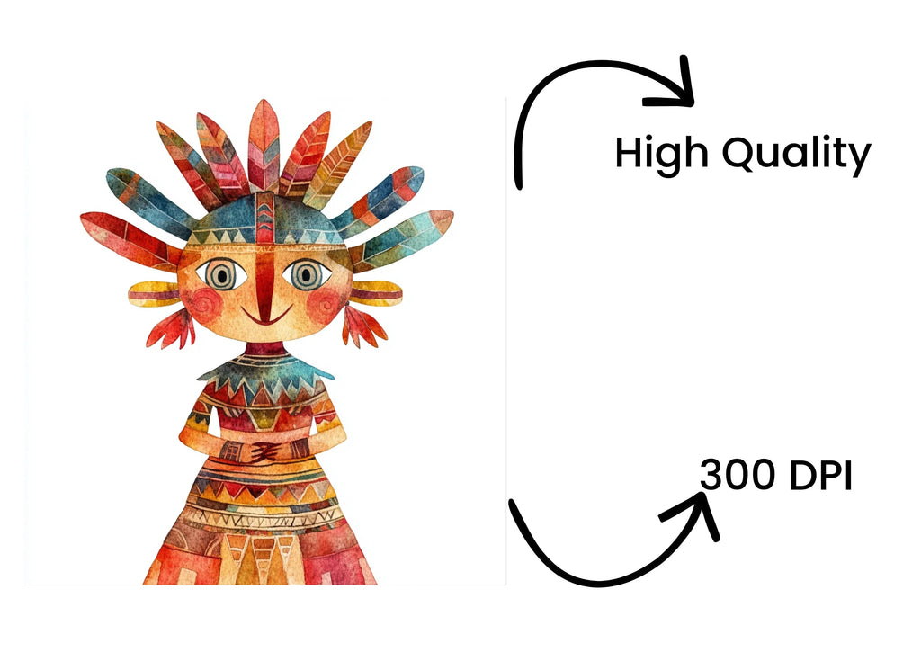 Native American Kids Clipart Bundle