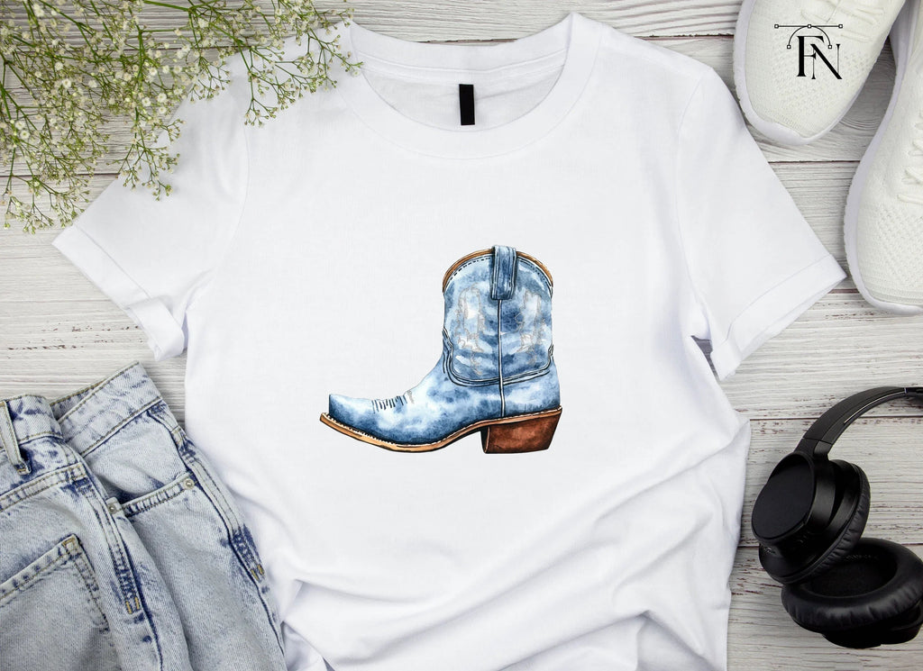 Blue Cowboy Boots Clipart Bundle