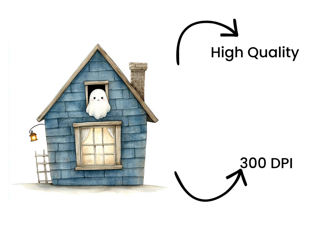 Cute Ghost Haunted House Clipart Bundle