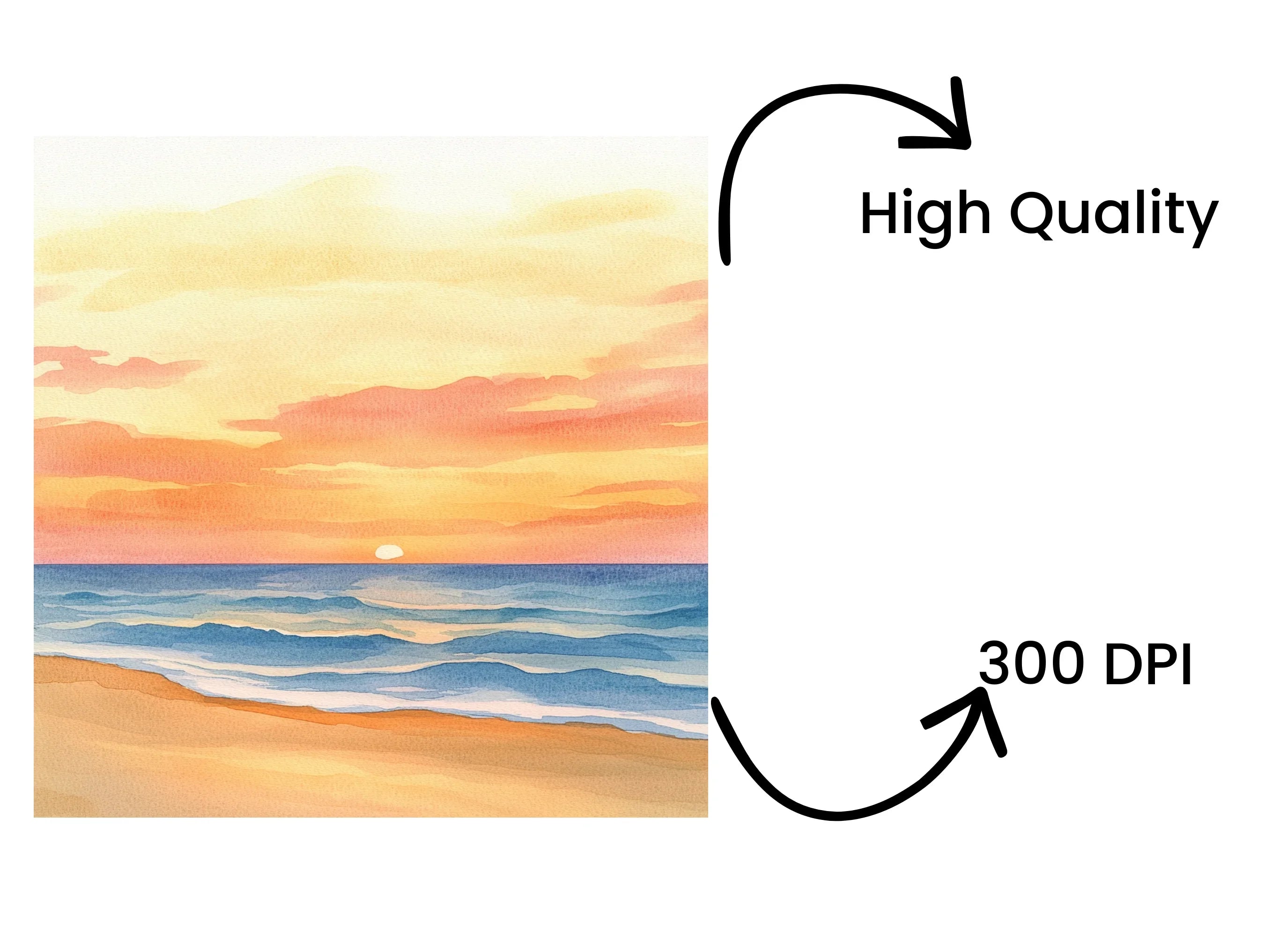 Vibrant Beach Sunset Clipart Bundle