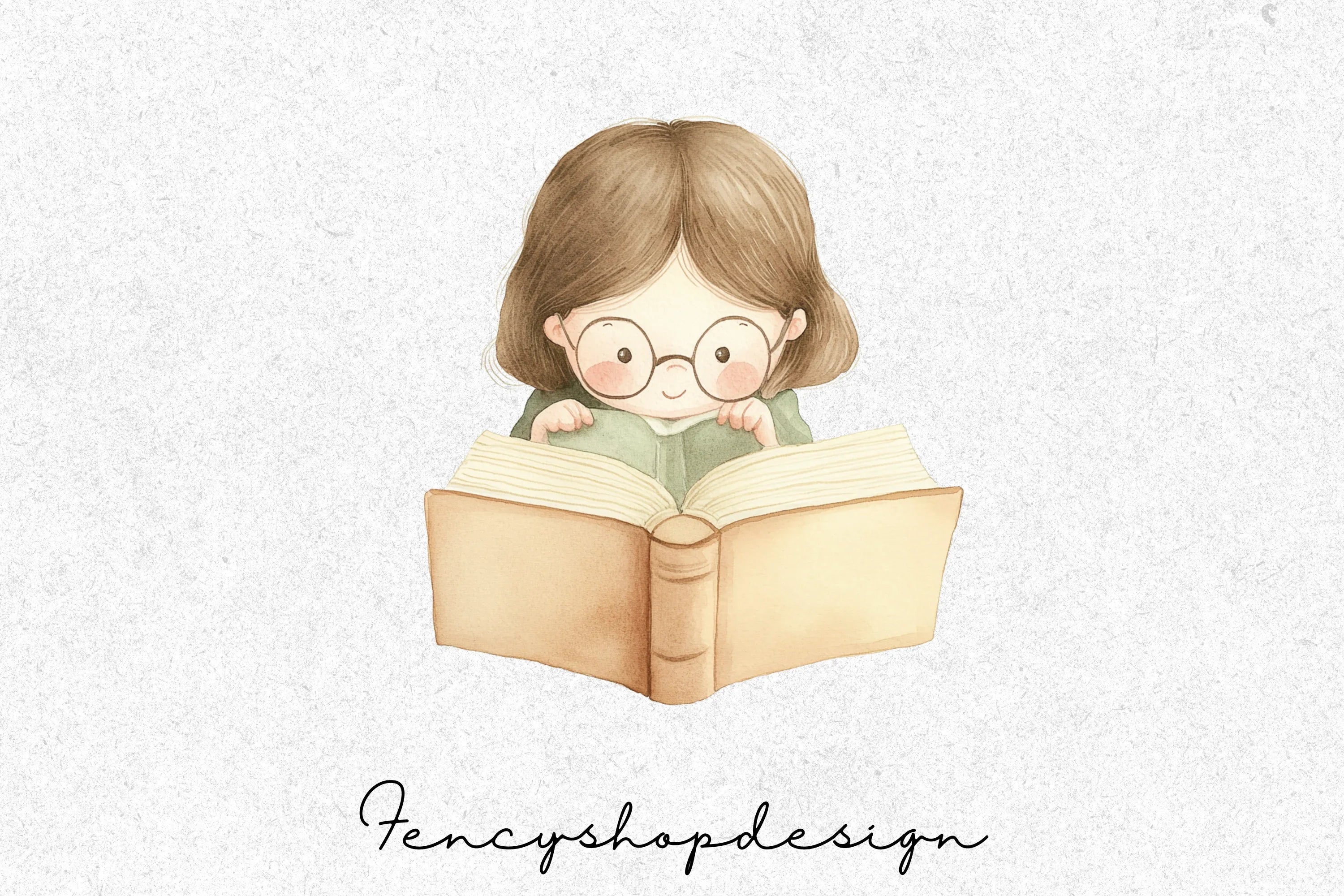 Books Reading Girl Clipart Bundle