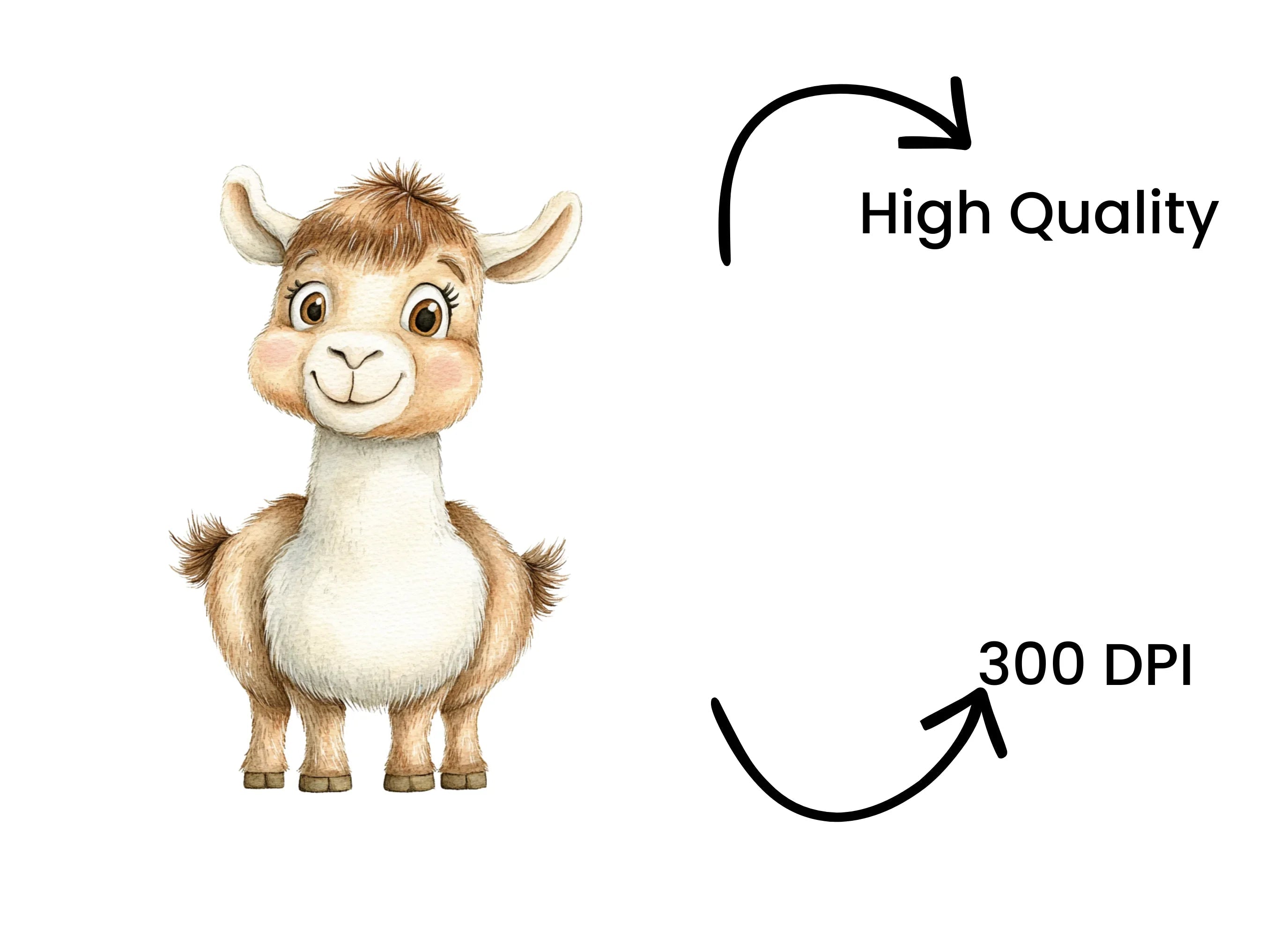 Adorable Baby Llama Clipart Bundle