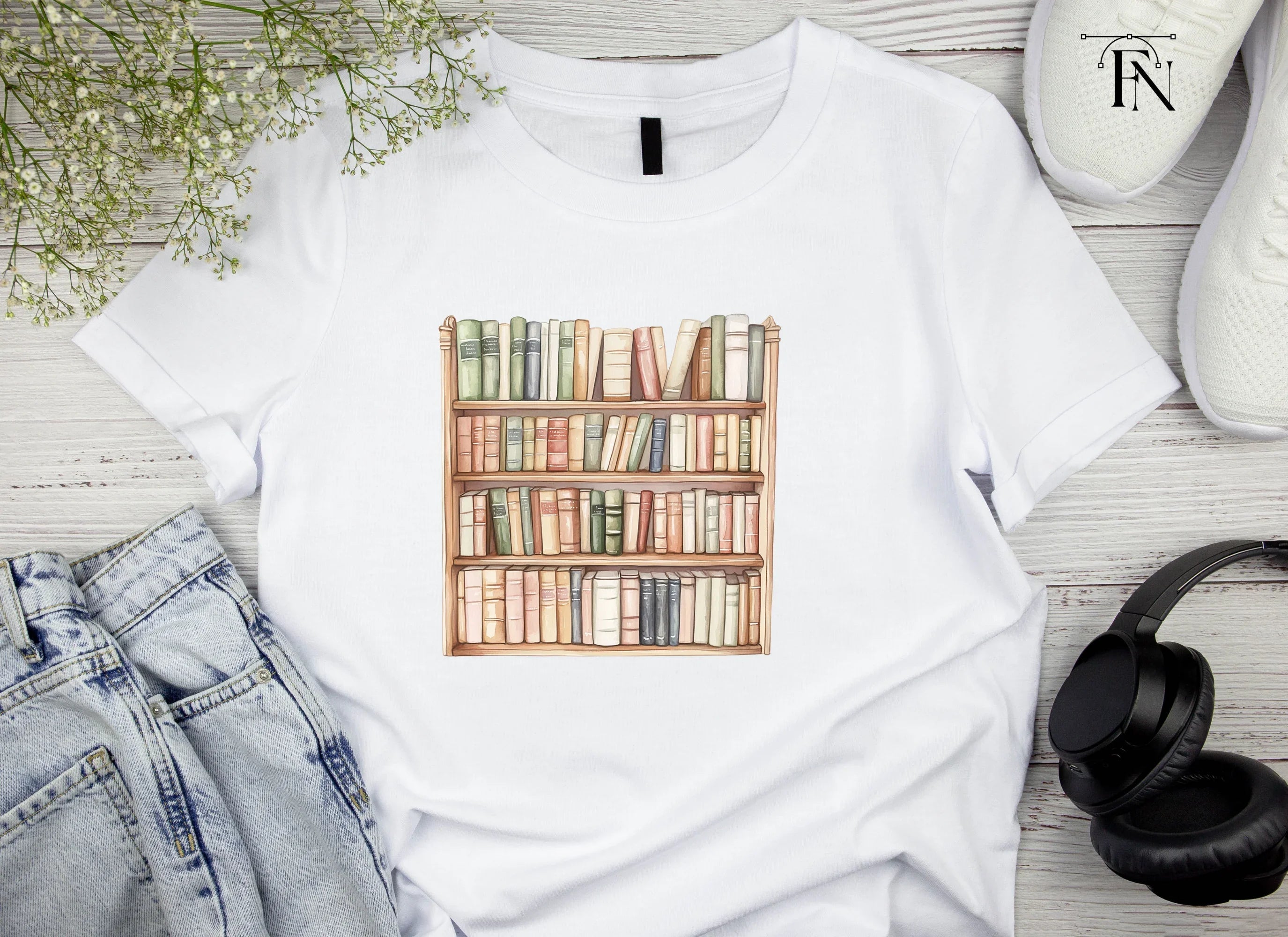Vintage Bookshelf Clipart Bundle