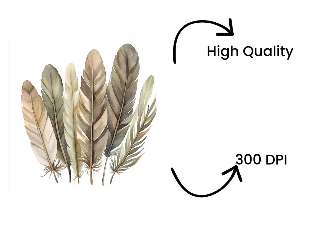 Earthy Tone Feather Grass Clipart Bundle