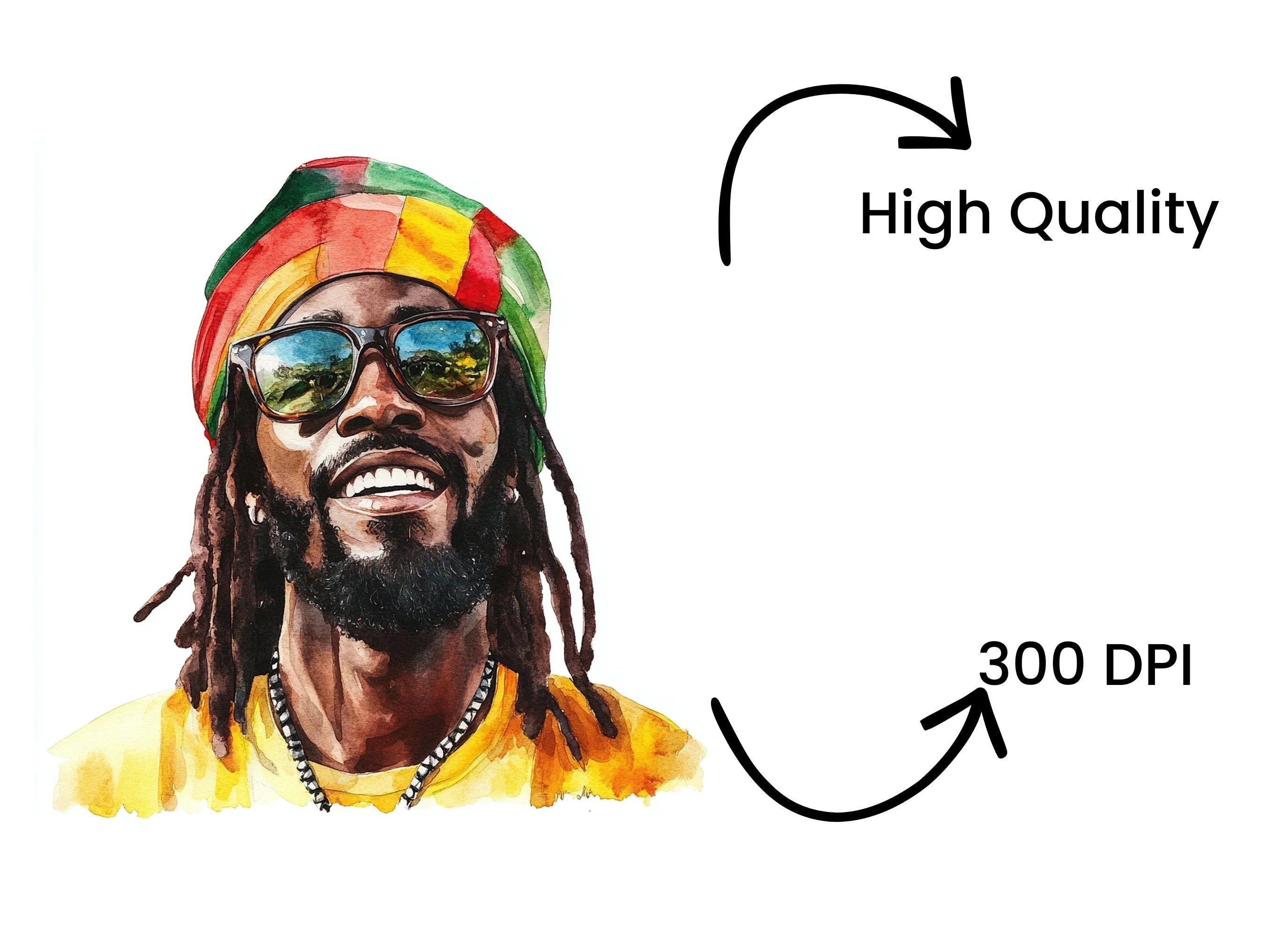 Rasta Man Clipart Bundle