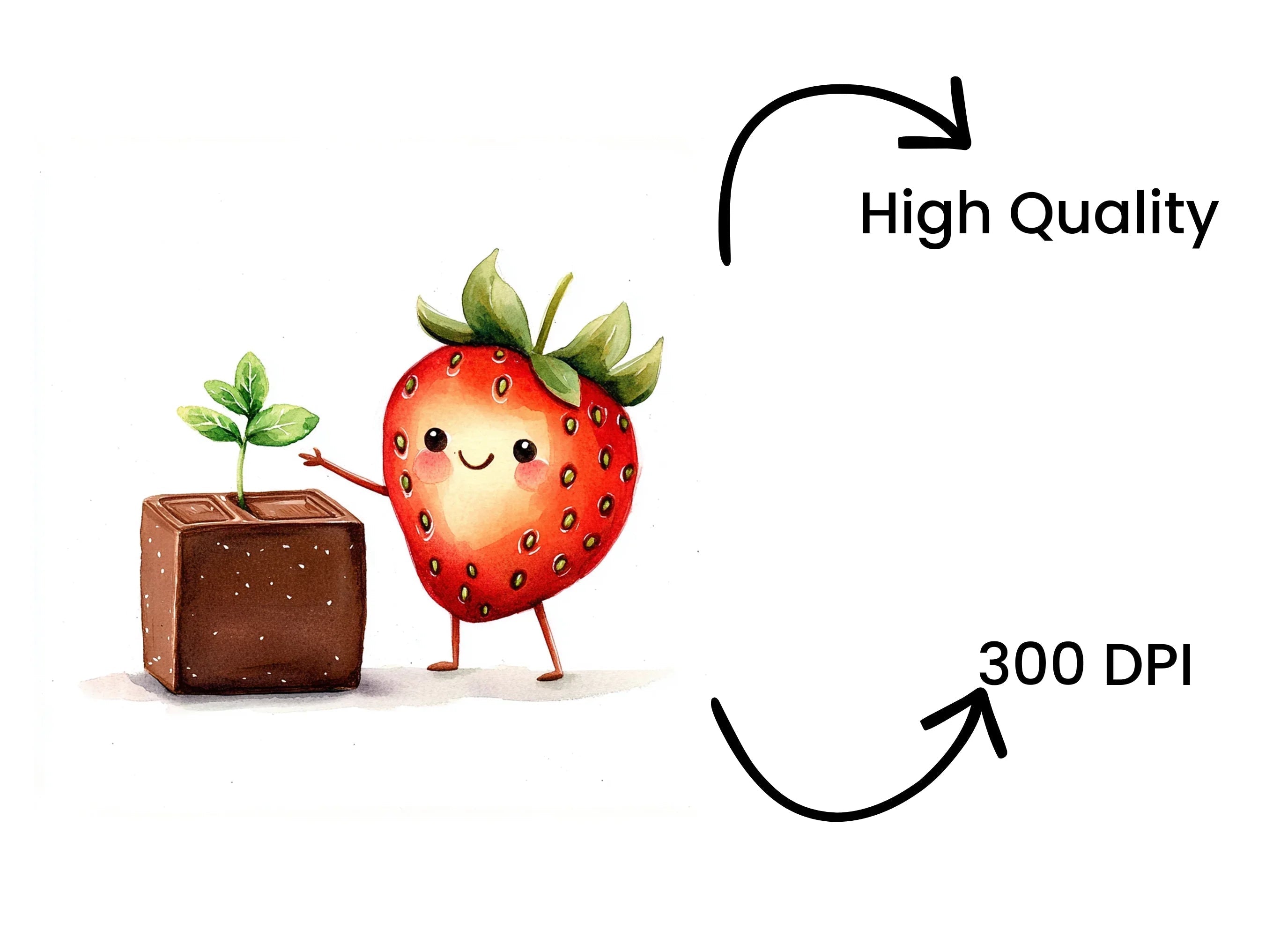 Cute Strawberry and Chocolate Friends Clipart Bundle