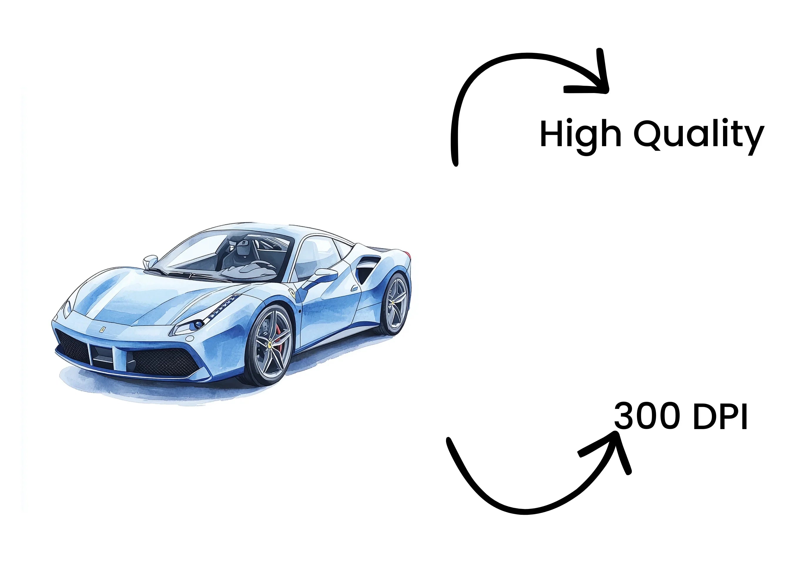 Blue Sports Car Clipart Bundle