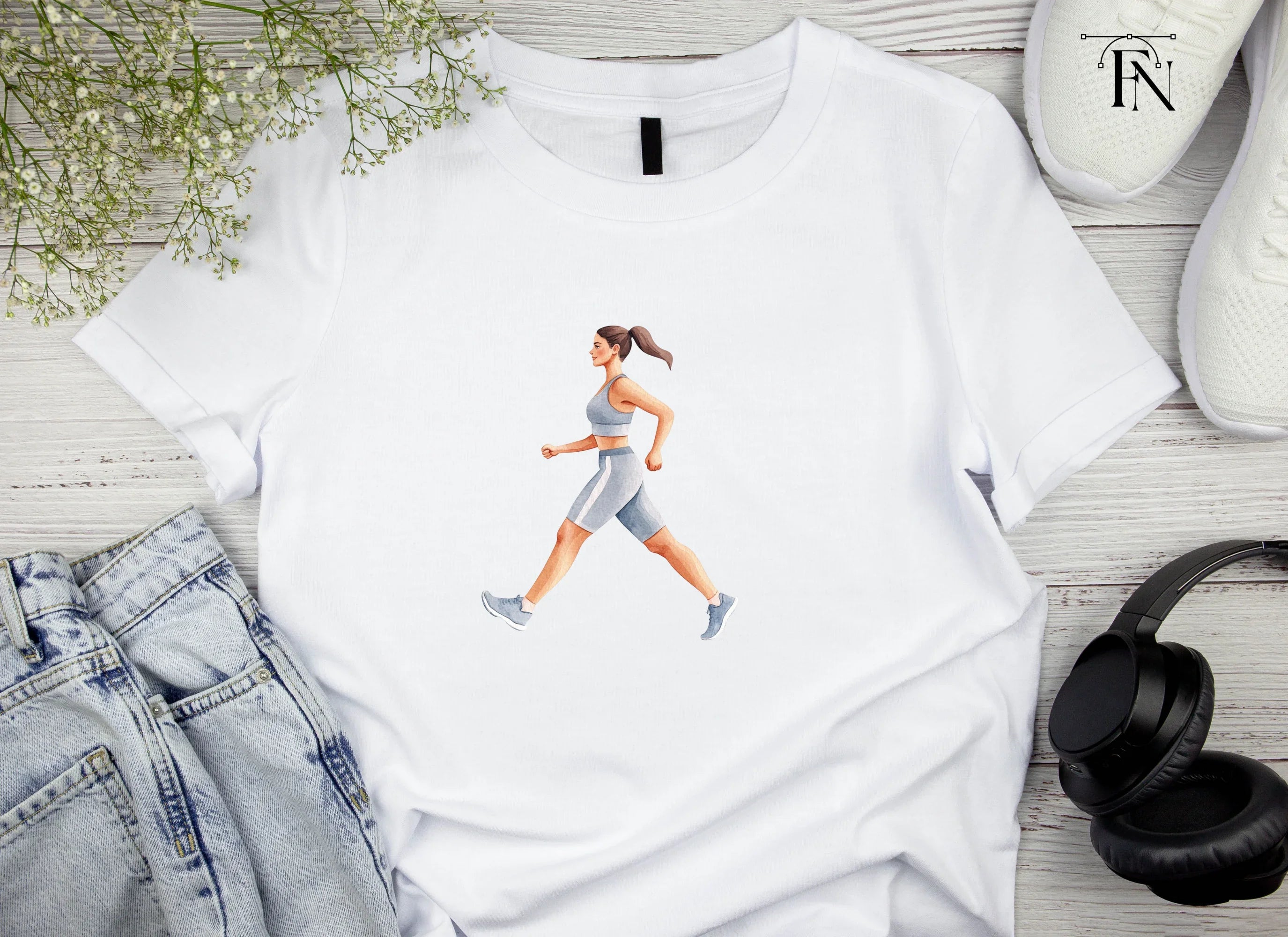 Fitness Woman Running Clipart Bundle